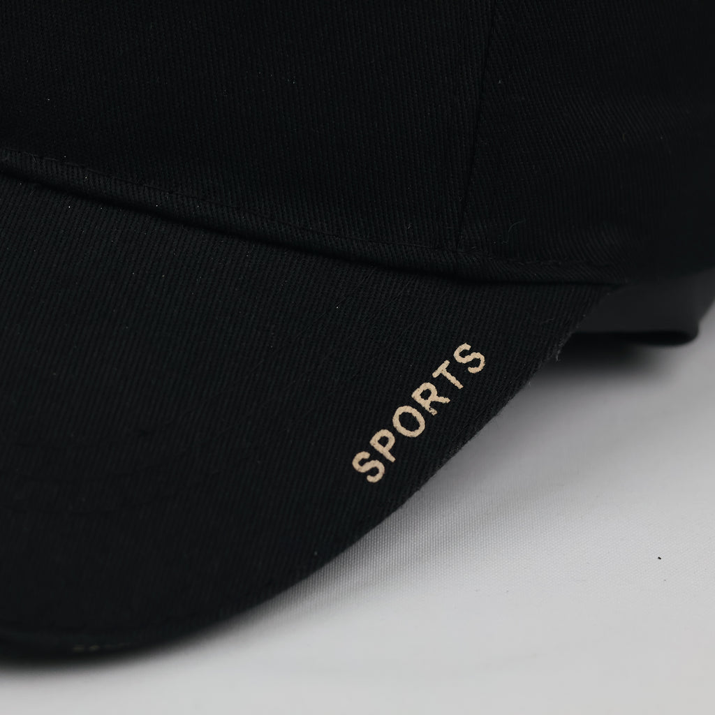 Thrifted Annick Minimalist Black & Gold Sports Baseball Cap