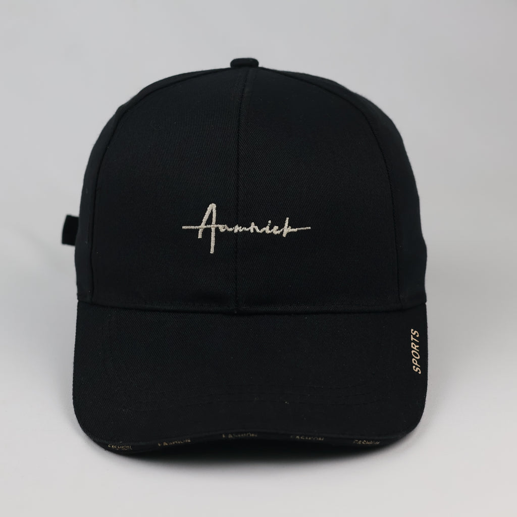 Thrifted Annick Minimalist Black & Gold Sports Baseball Cap