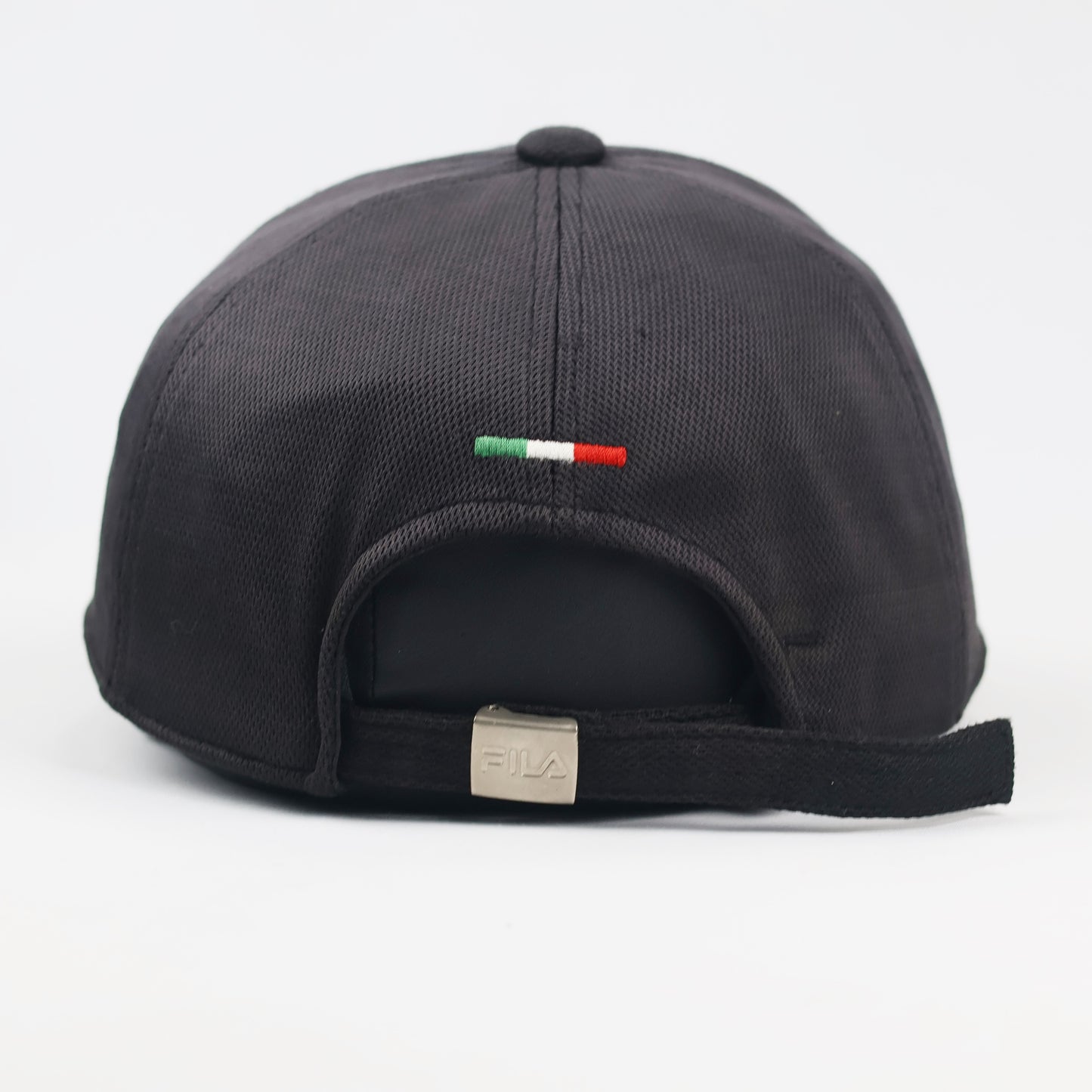 Authentic FILA Italia Performance Thrifted Cap - Black with Tricolor Trim