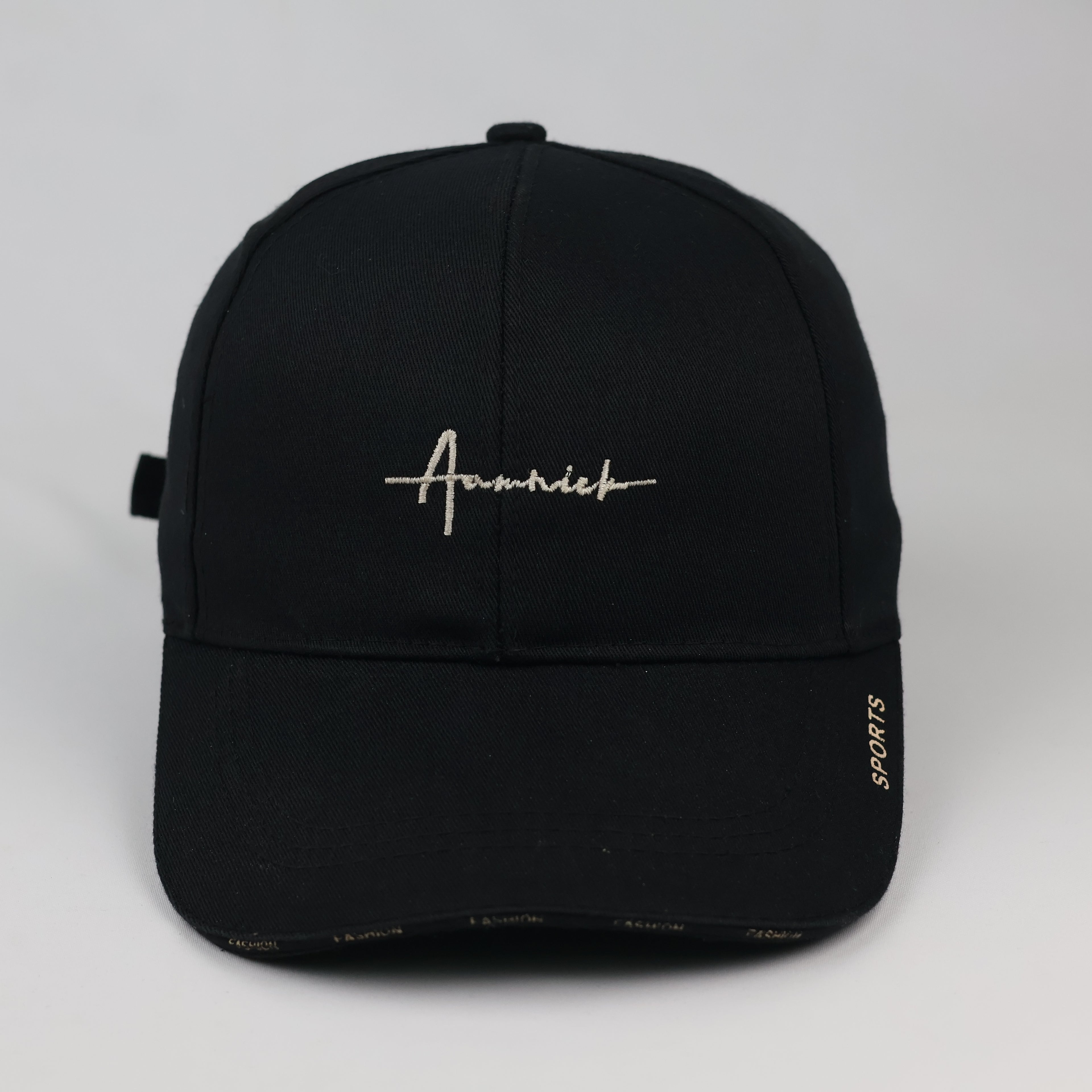 Thrifted Annick Minimalist Black & Gold Sports Baseball Cap