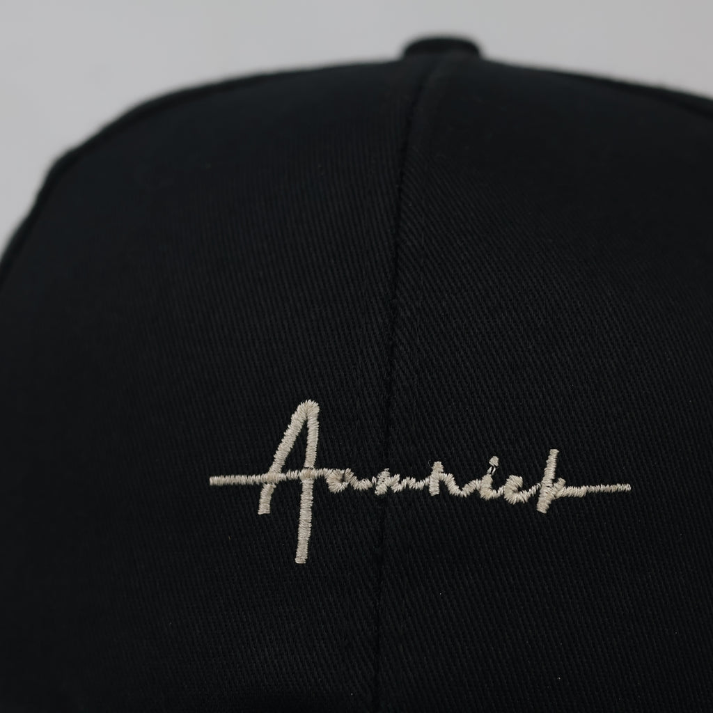 Thrifted Annick Minimalist Black & Gold Sports Baseball Cap