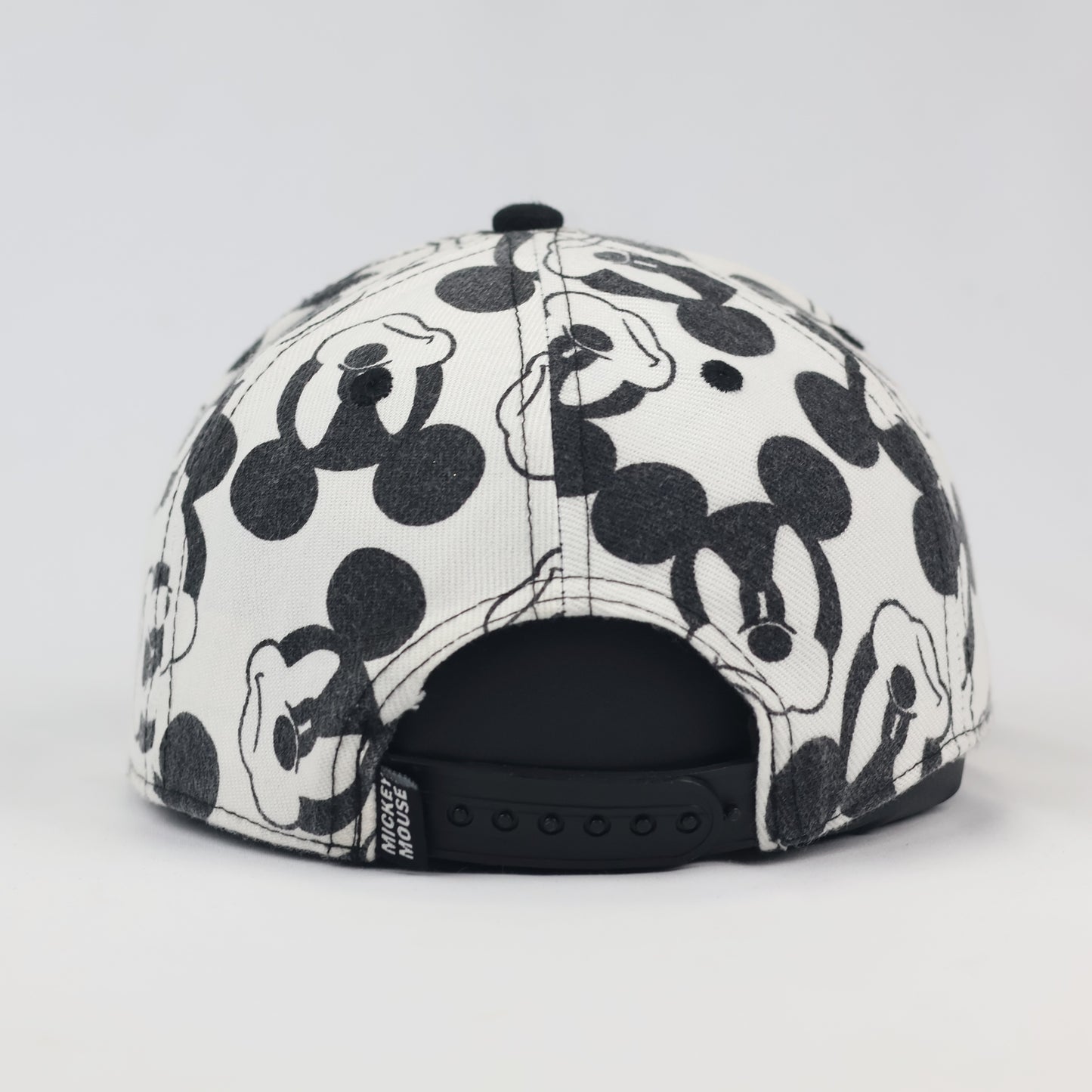 Disney x H&M Mickey Mouse Thrifted Snapback - White & Black Pattern Cap