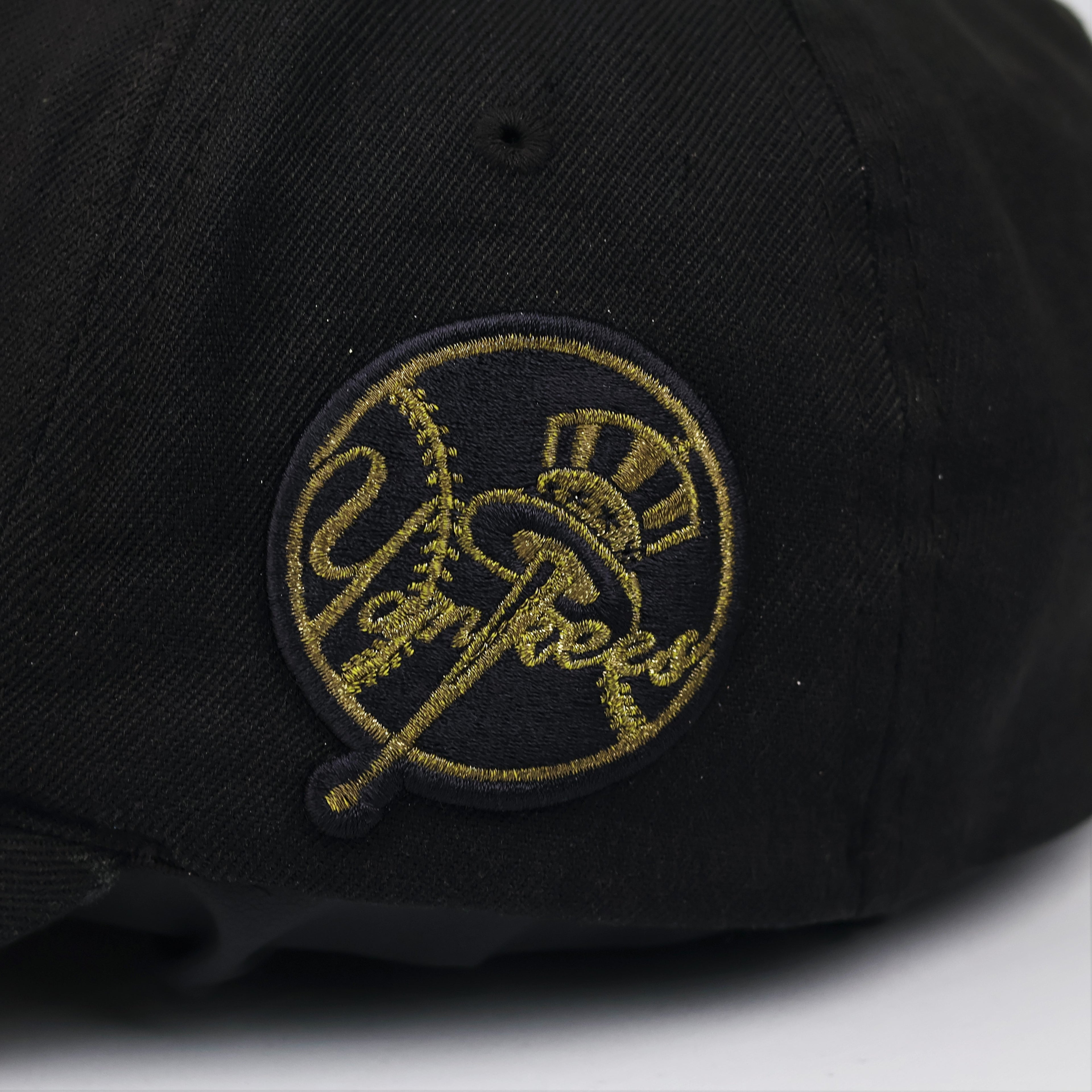 Thrifted MLB New York Yankees Black Fitted Cap - Size M-XL (60-62 cm)