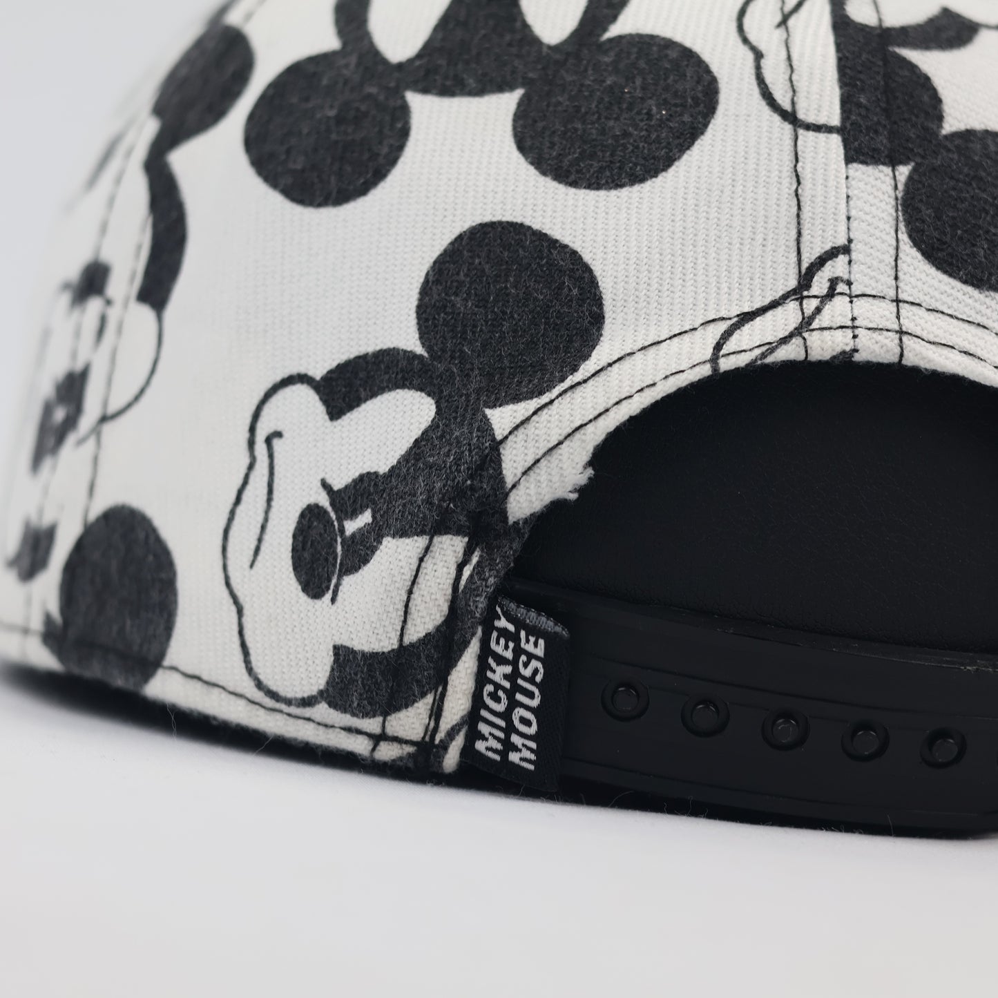 Disney x H&M Mickey Mouse Thrifted Snapback - White & Black Pattern Cap