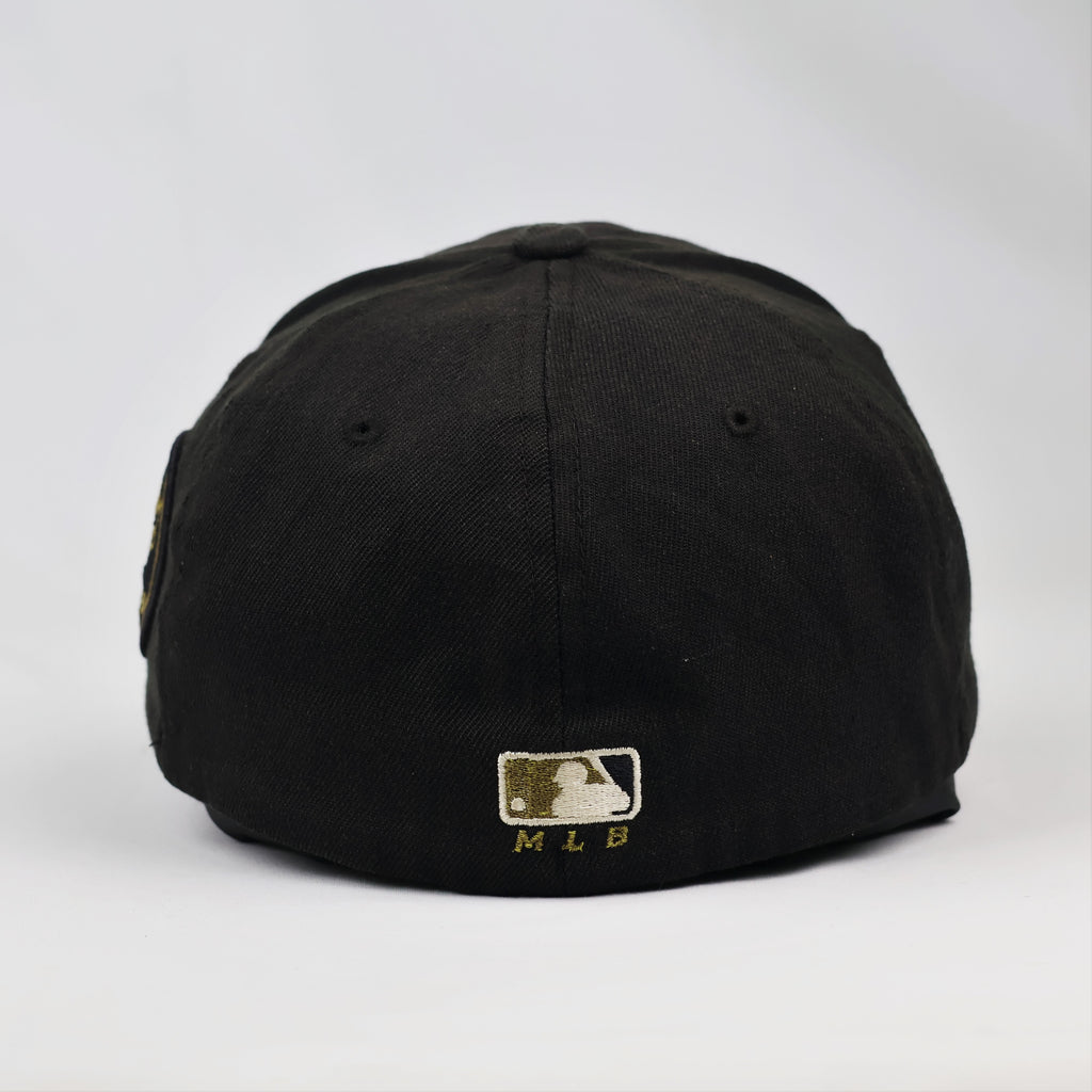 Thrifted MLB New York Yankees Black Fitted Cap - Size M-XL (60-62 cm)