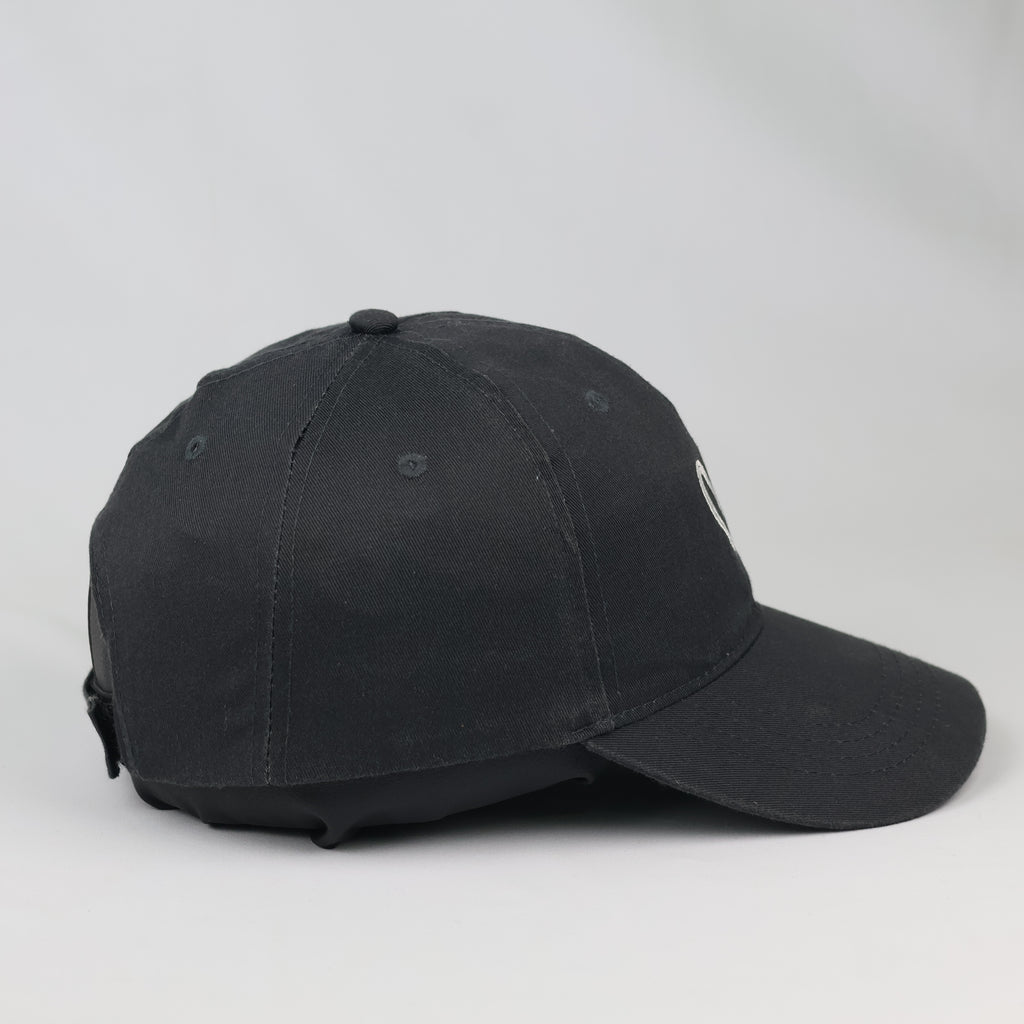 Thrifted Minimalist Black & White Heart Sketch Strapback Cap