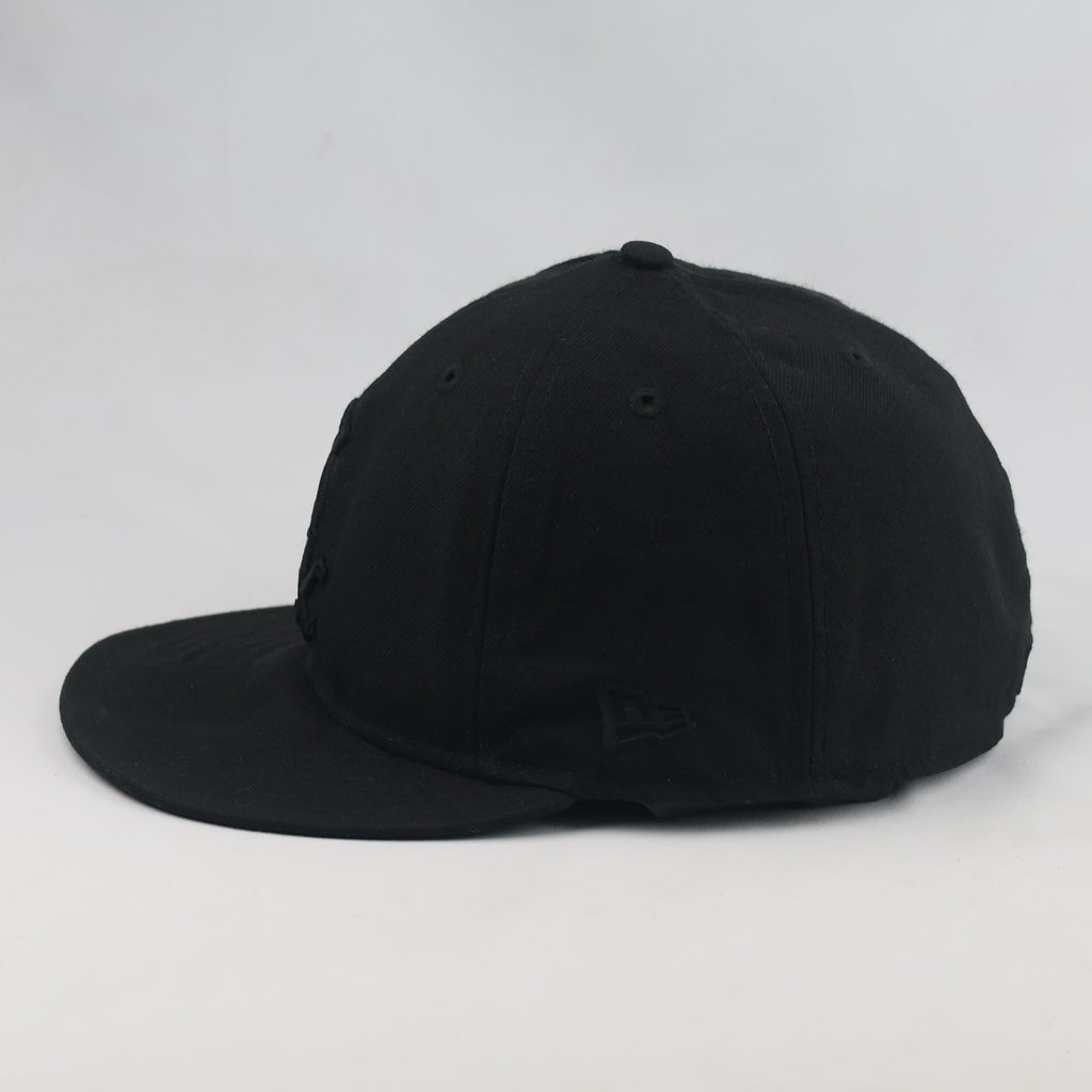 Thrifted New Era All-Black Sox Flat Brim Hat (59-60cm) | 10385