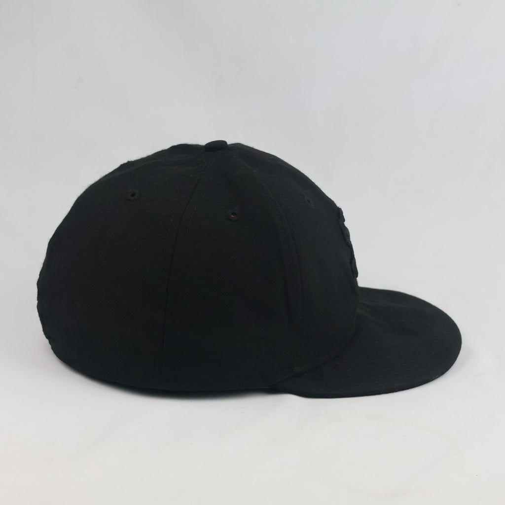 Thrifted New Era All-Black Sox Flat Brim Hat (59-60cm) | 10385