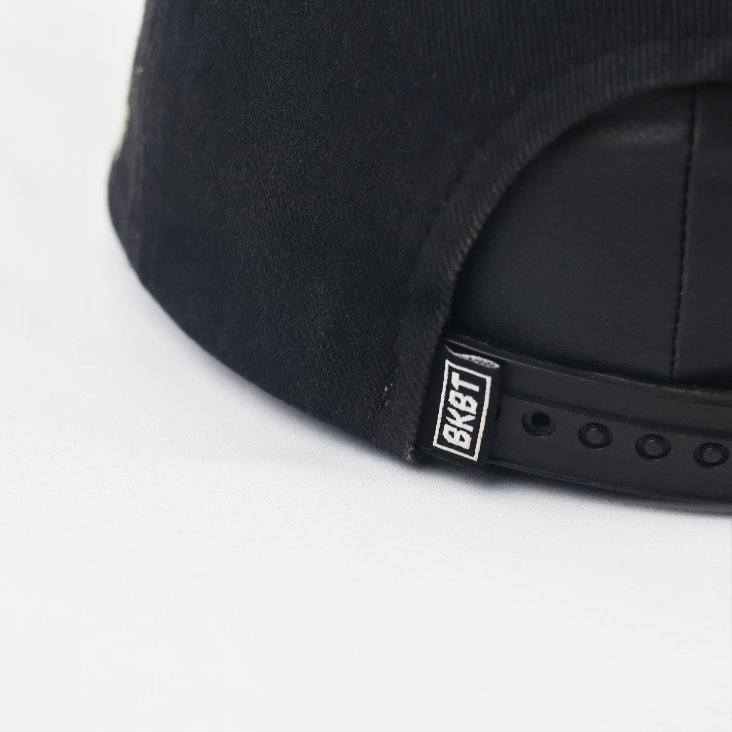 BKBT Embroidered Thrifted Snapback - Black & Tropical Print Flat Brim