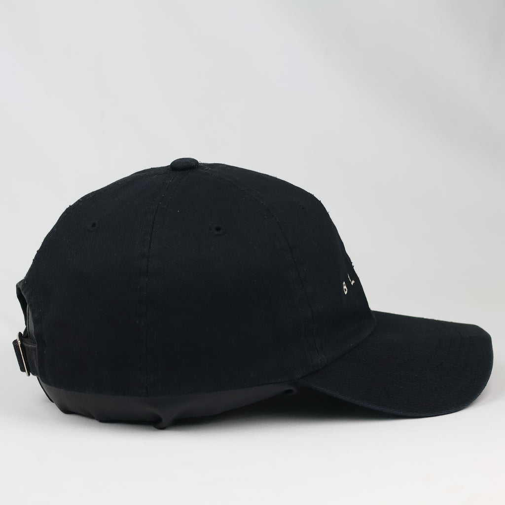 Thrifted Bross Korea Minimalist Black Cotton Strapback Cap