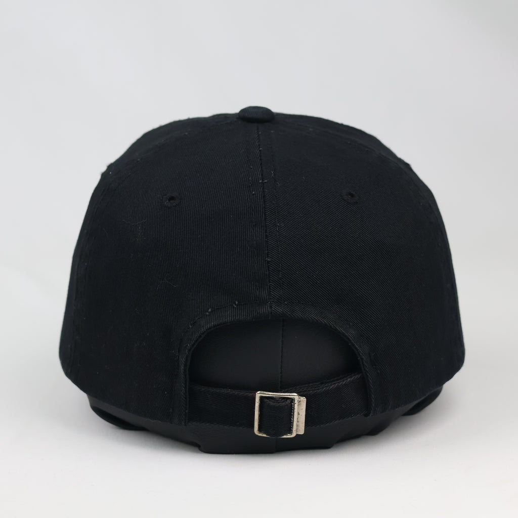 Thrifted Bross Korea Minimalist Black Cotton Strapback Cap