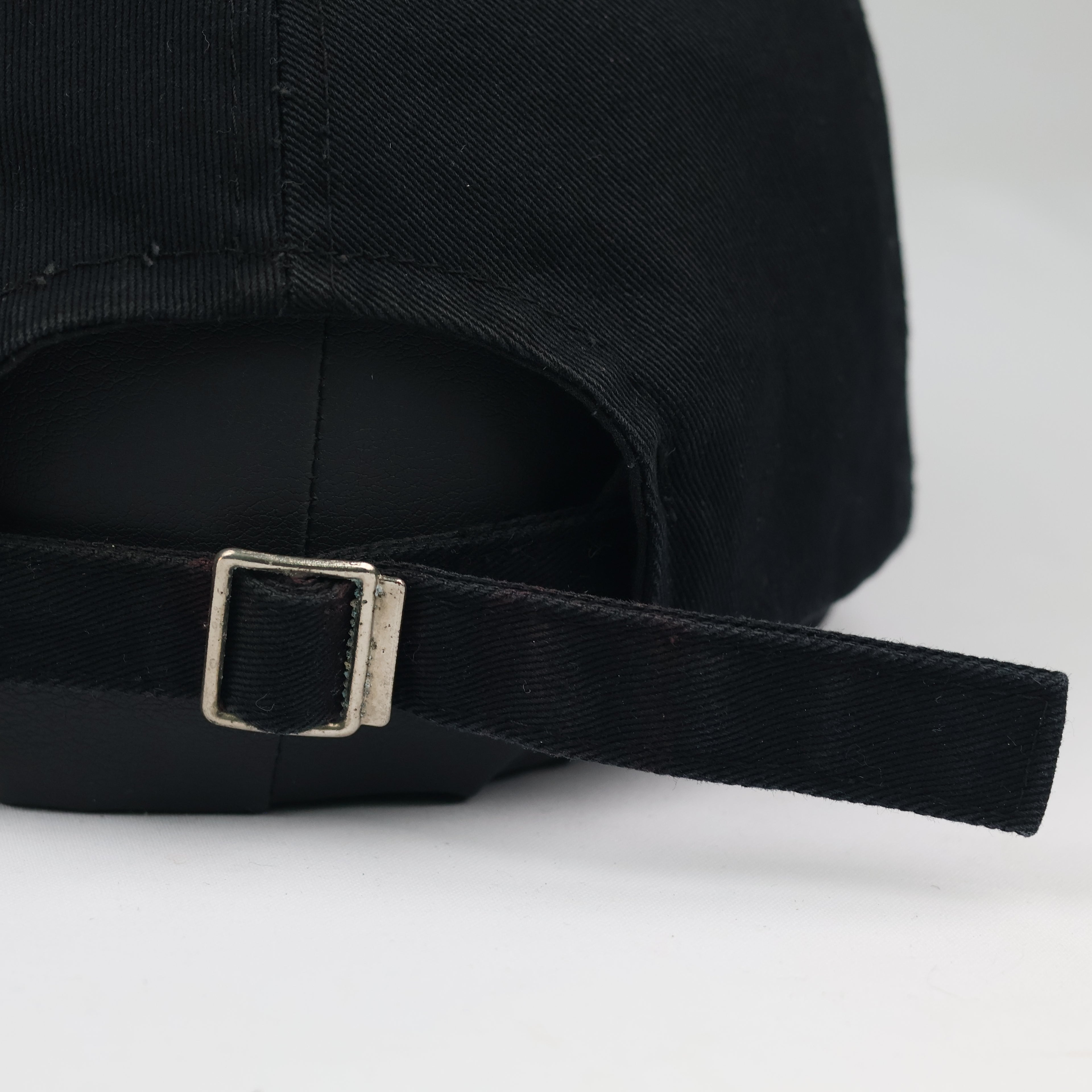 Thrifted Bross Korea Minimalist Black Cotton Strapback Cap