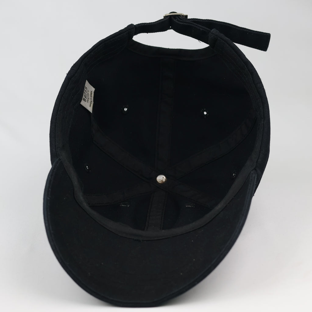 Thrifted Bross Korea Minimalist Black Cotton Strapback Cap