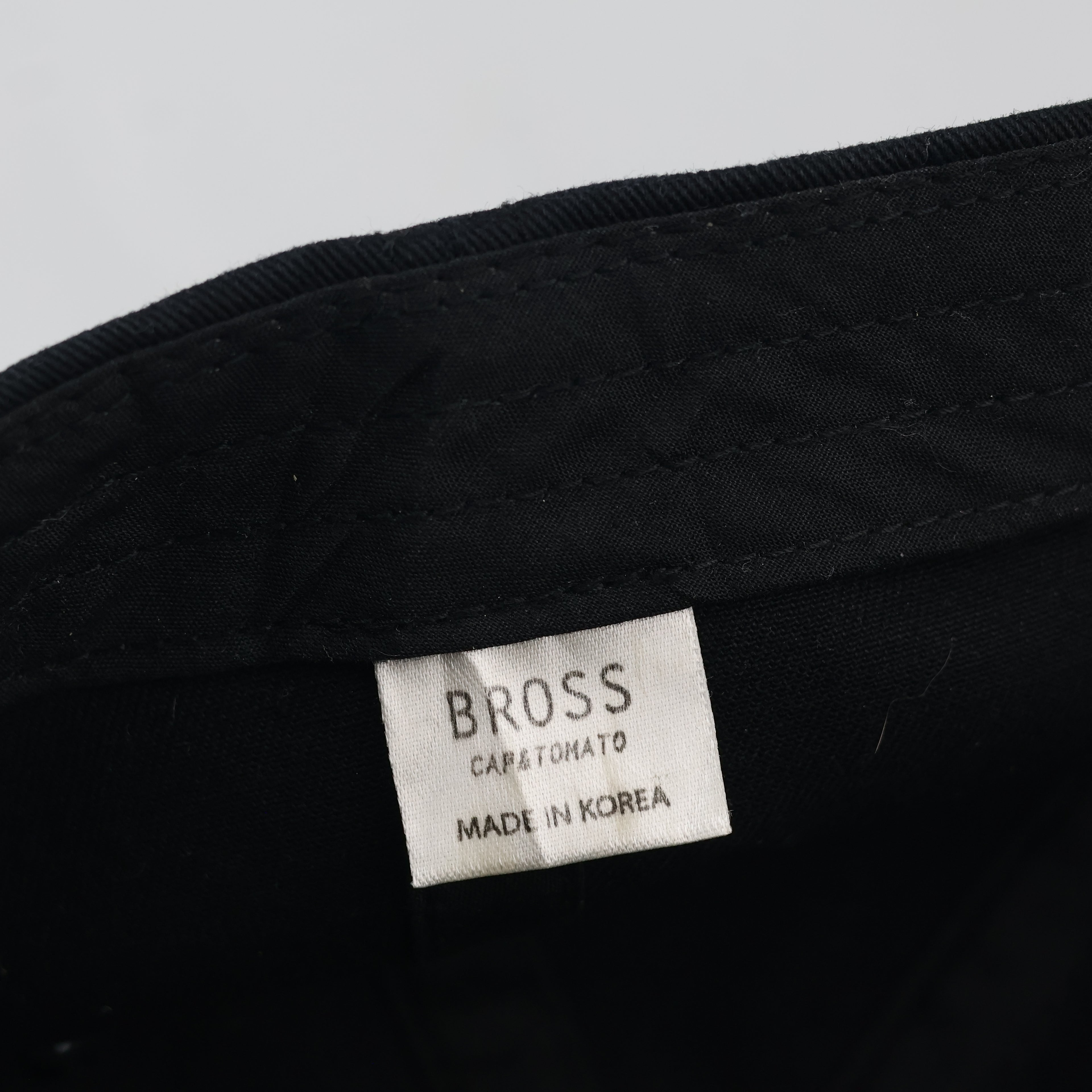 Thrifted Bross Korea Minimalist Black Cotton Strapback Cap