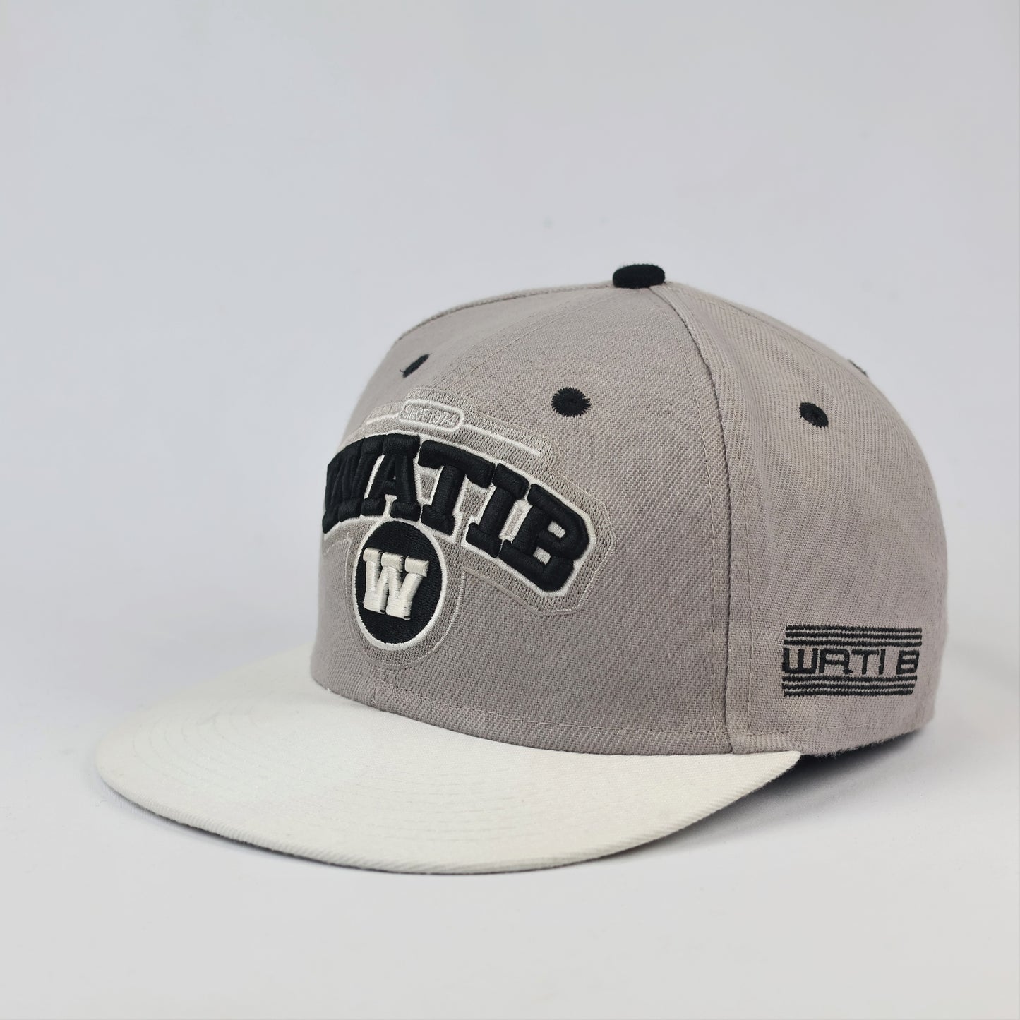 Original Wati B Urban Hip-Hop Thrifted  Hat - Grey/White Snapback