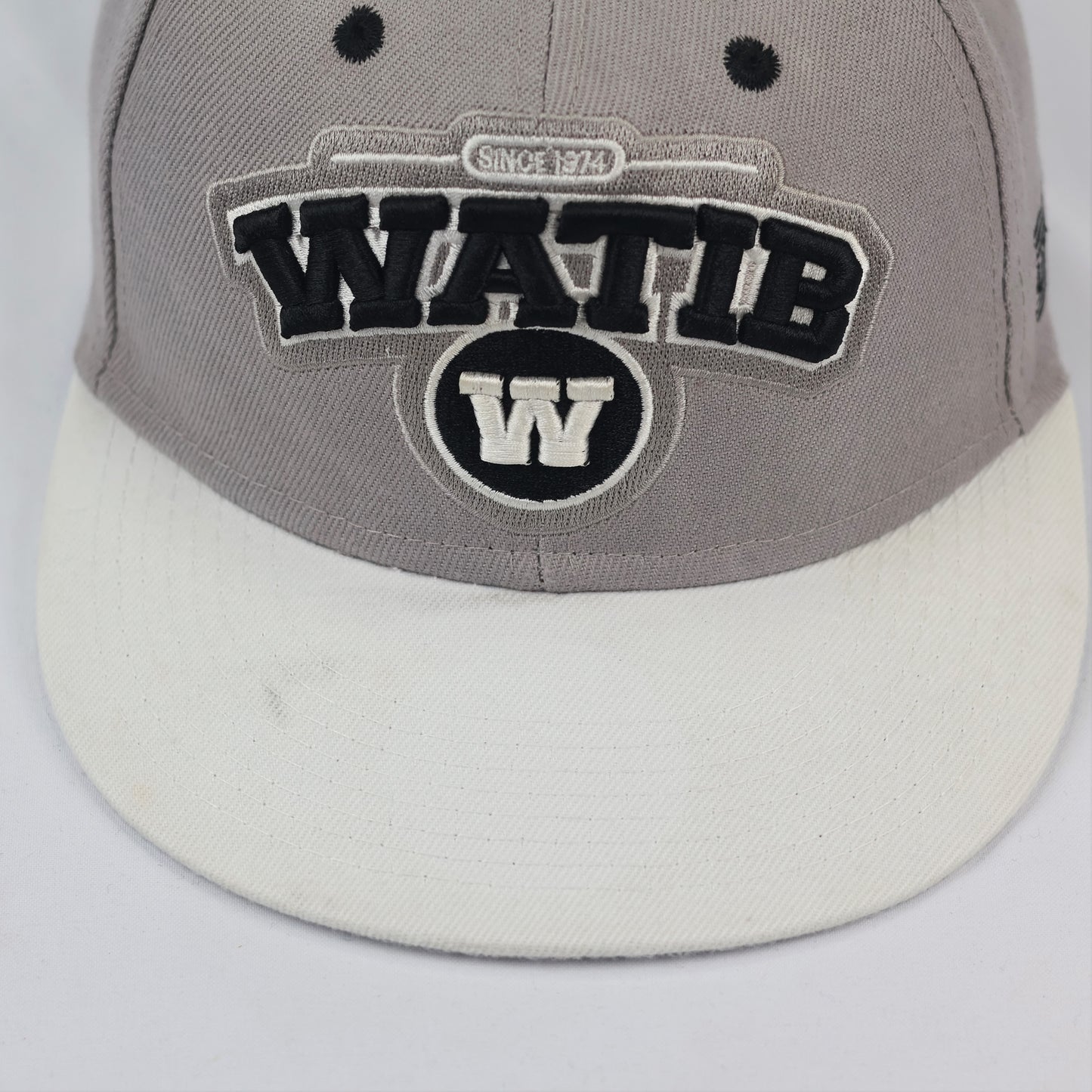 Original Wati B Urban Hip-Hop Thrifted  Hat - Grey/White Snapback