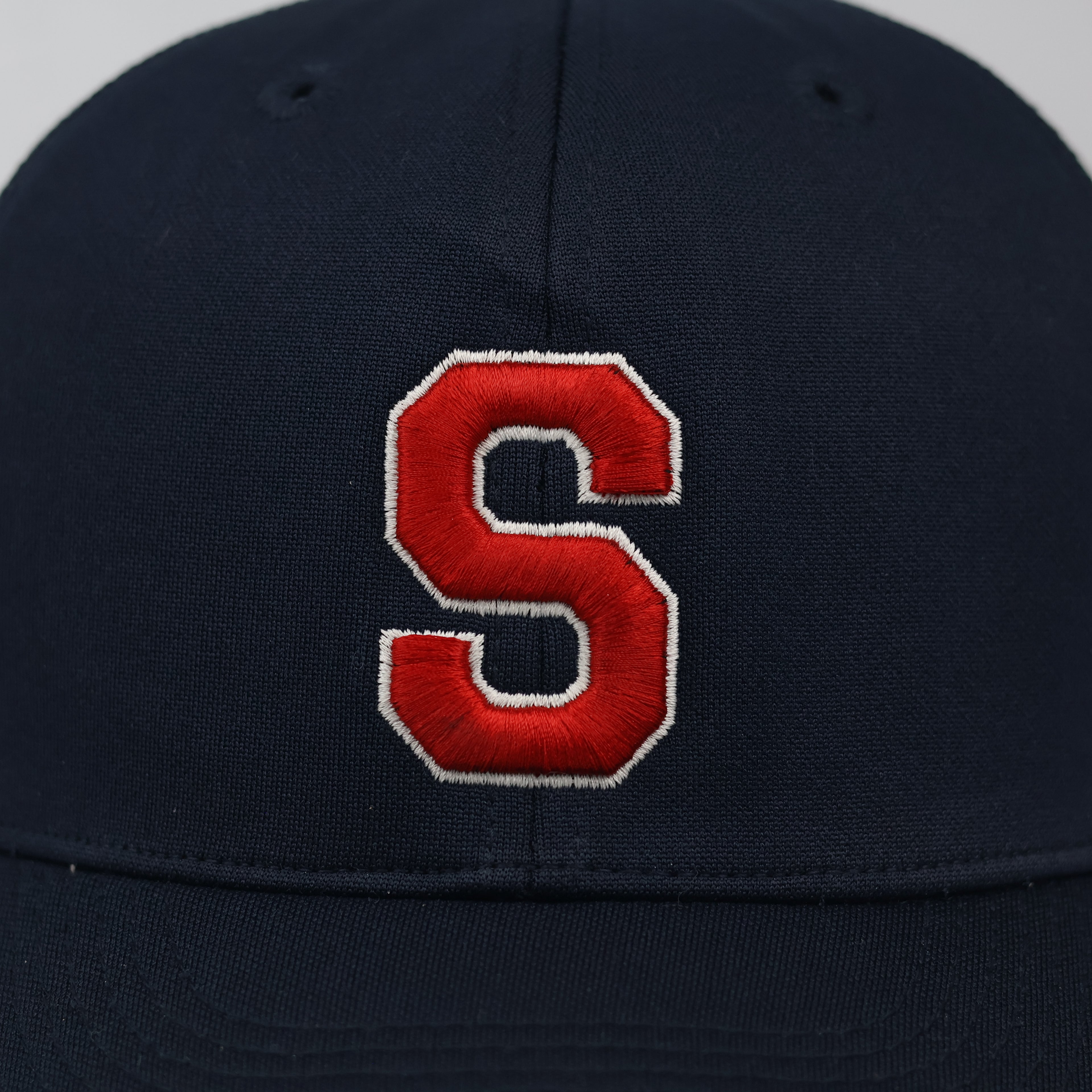 Kamista Embroidered "S" Mesh Back Cap - Navy Blue Dual Thrifted Fitted Hat