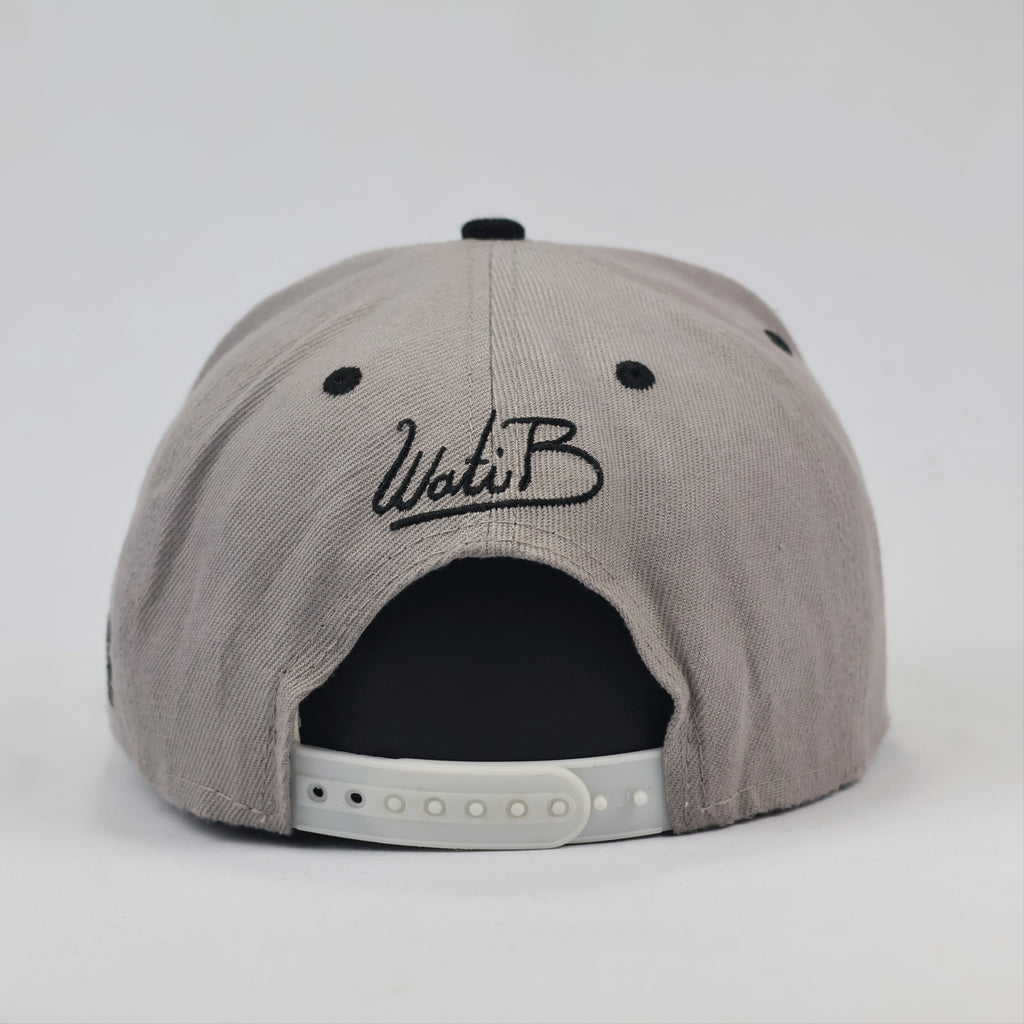 Original Wati B Urban Hip-Hop Thrifted  Hat - Grey/White Snapback