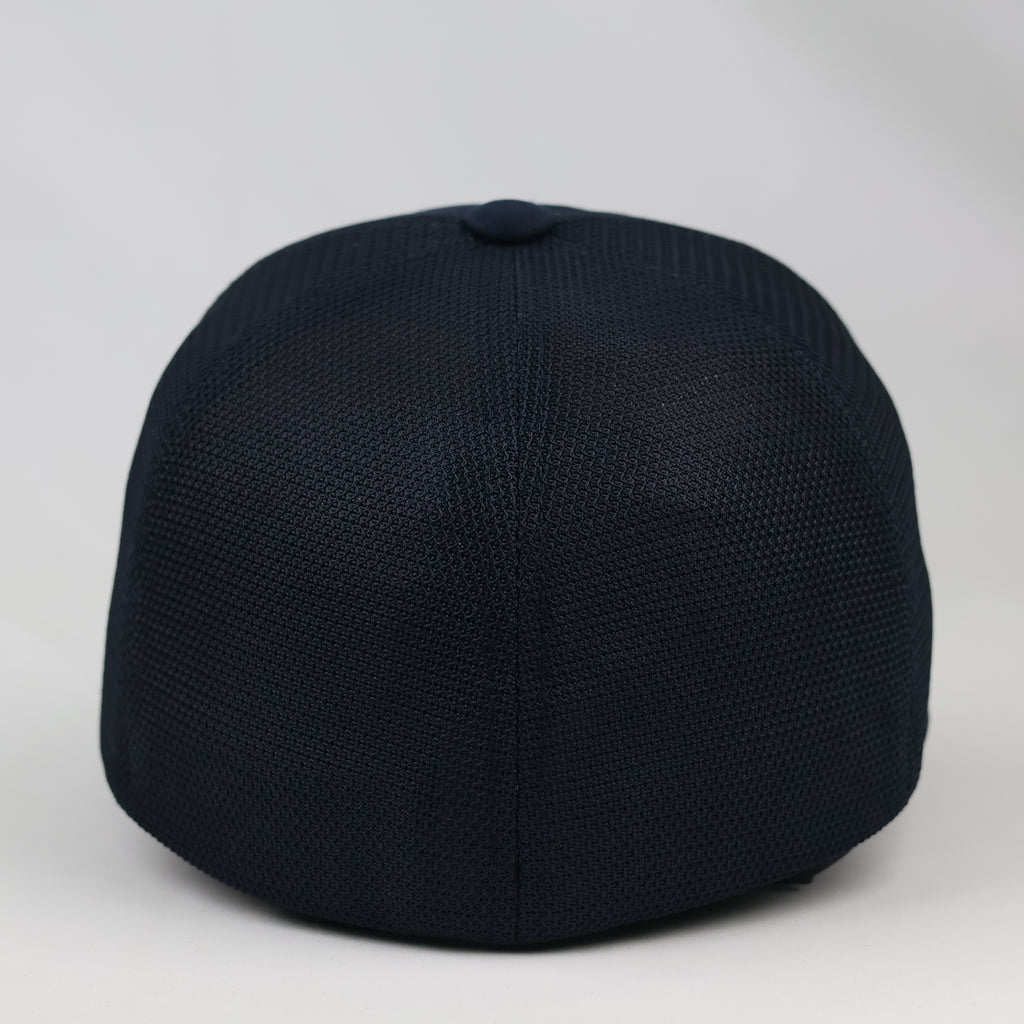 Kamista Embroidered "S" Mesh Back Cap - Navy Blue Dual Thrifted Fitted Hat