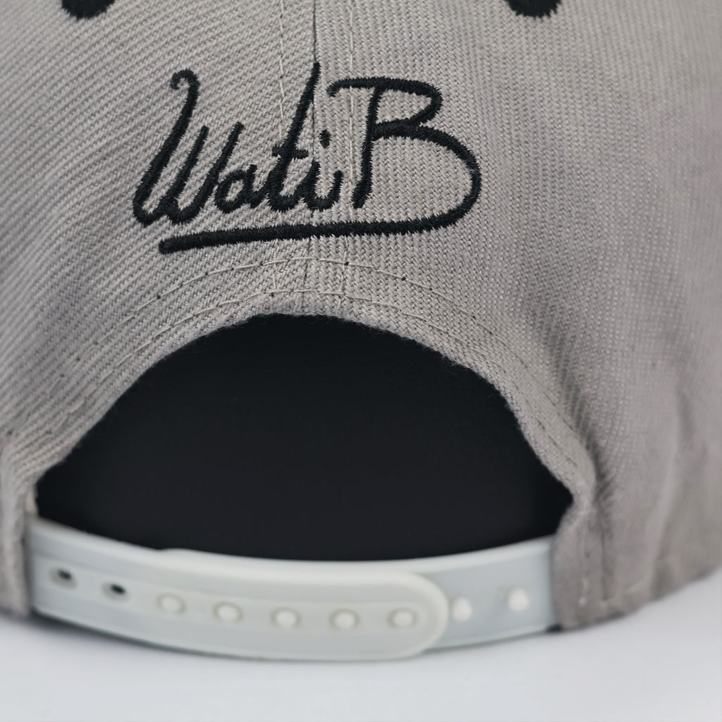 Original Wati B Urban Hip-Hop Thrifted  Hat - Grey/White Snapback