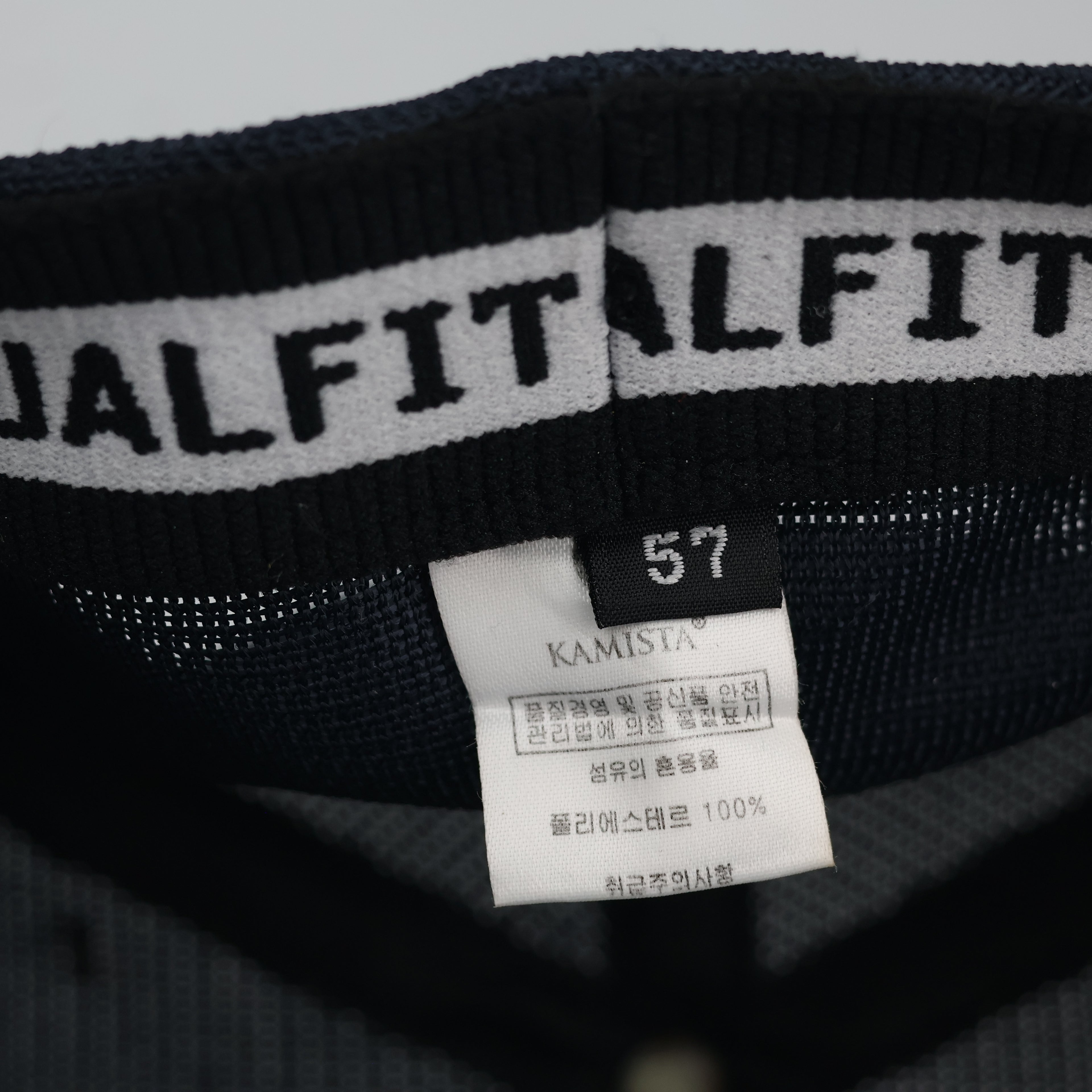 Kamista Embroidered "S" Mesh Back Cap - Navy Blue Dual Thrifted Fitted Hat