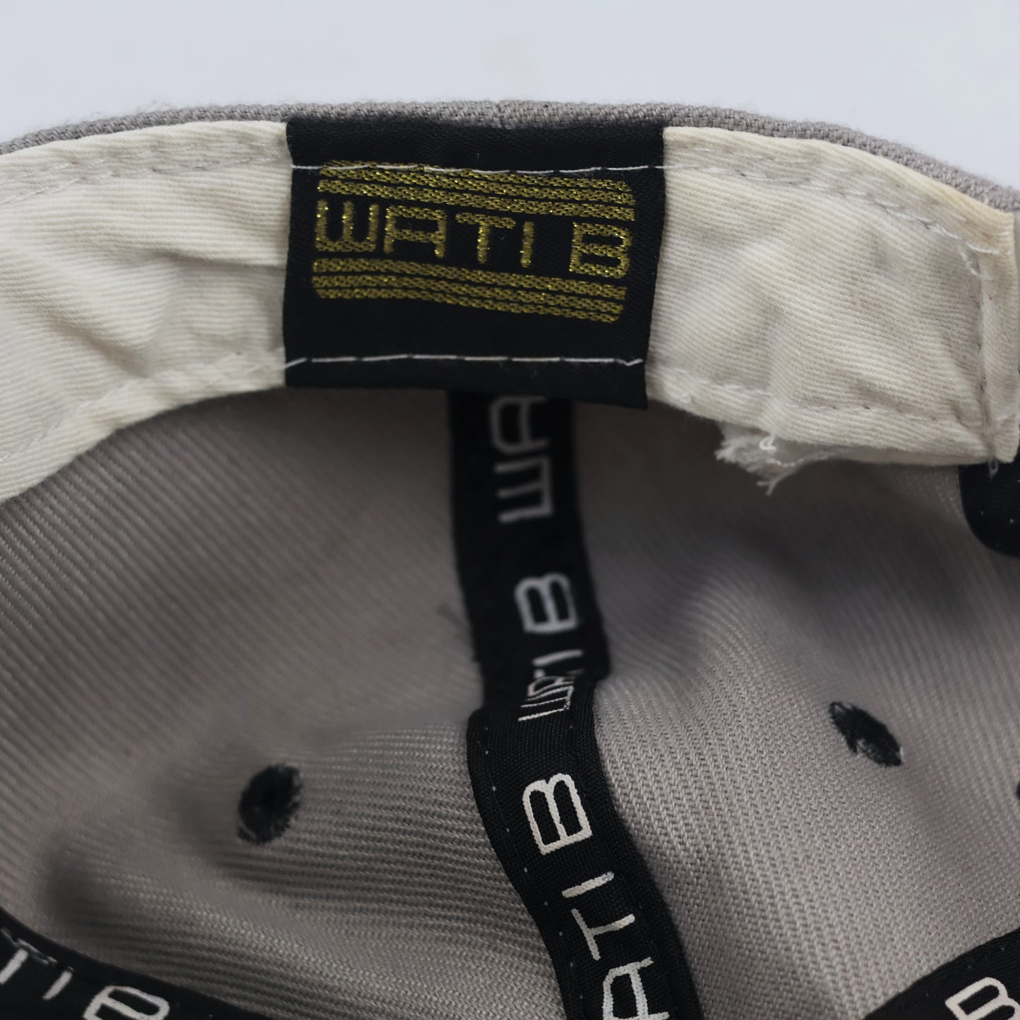 Original Wati B Urban Hip-Hop Thrifted  Hat - Grey/White Snapback