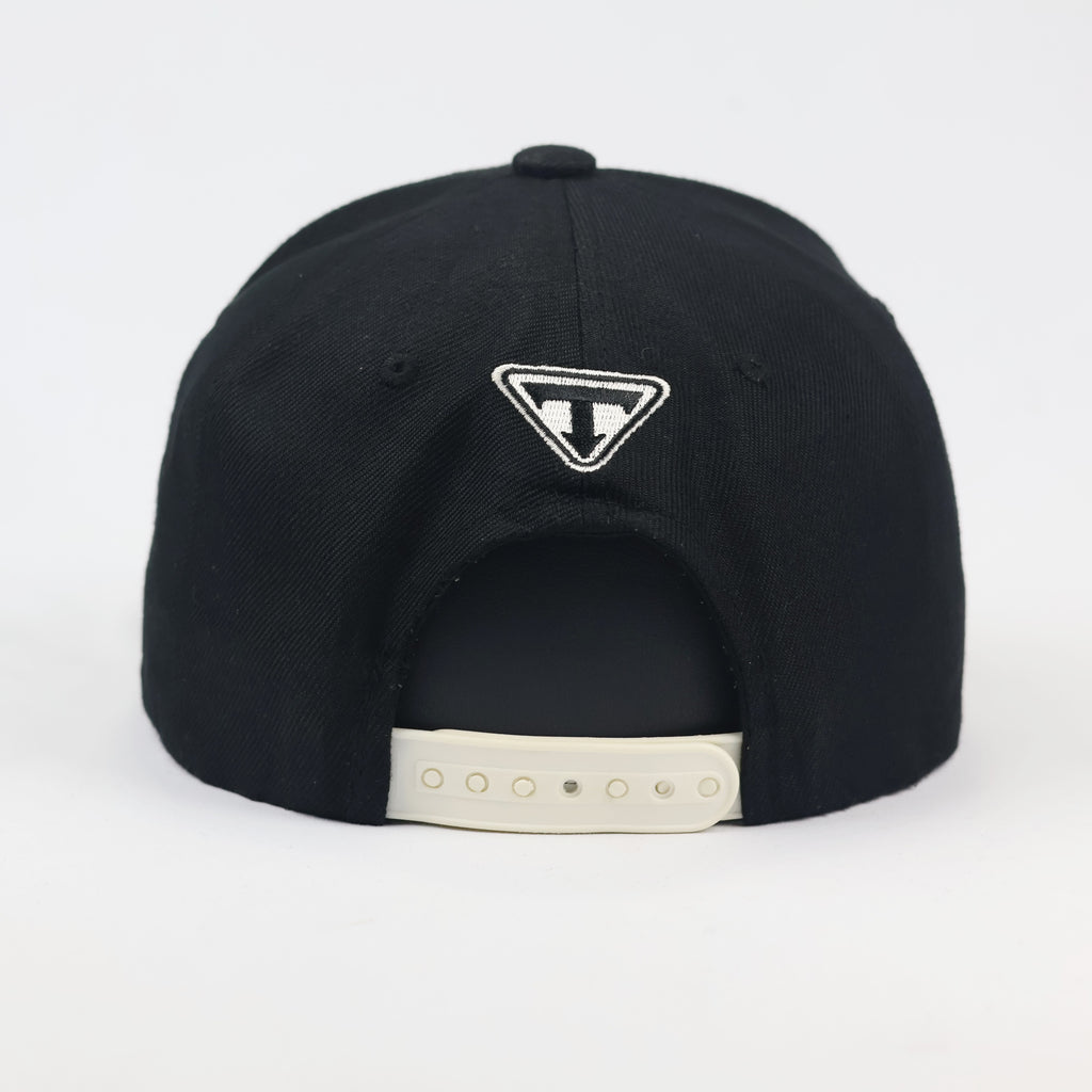 Vintage GET OUT Graphic Thrifted  Snapback - Black Flat Brim Hip-Hop Hat