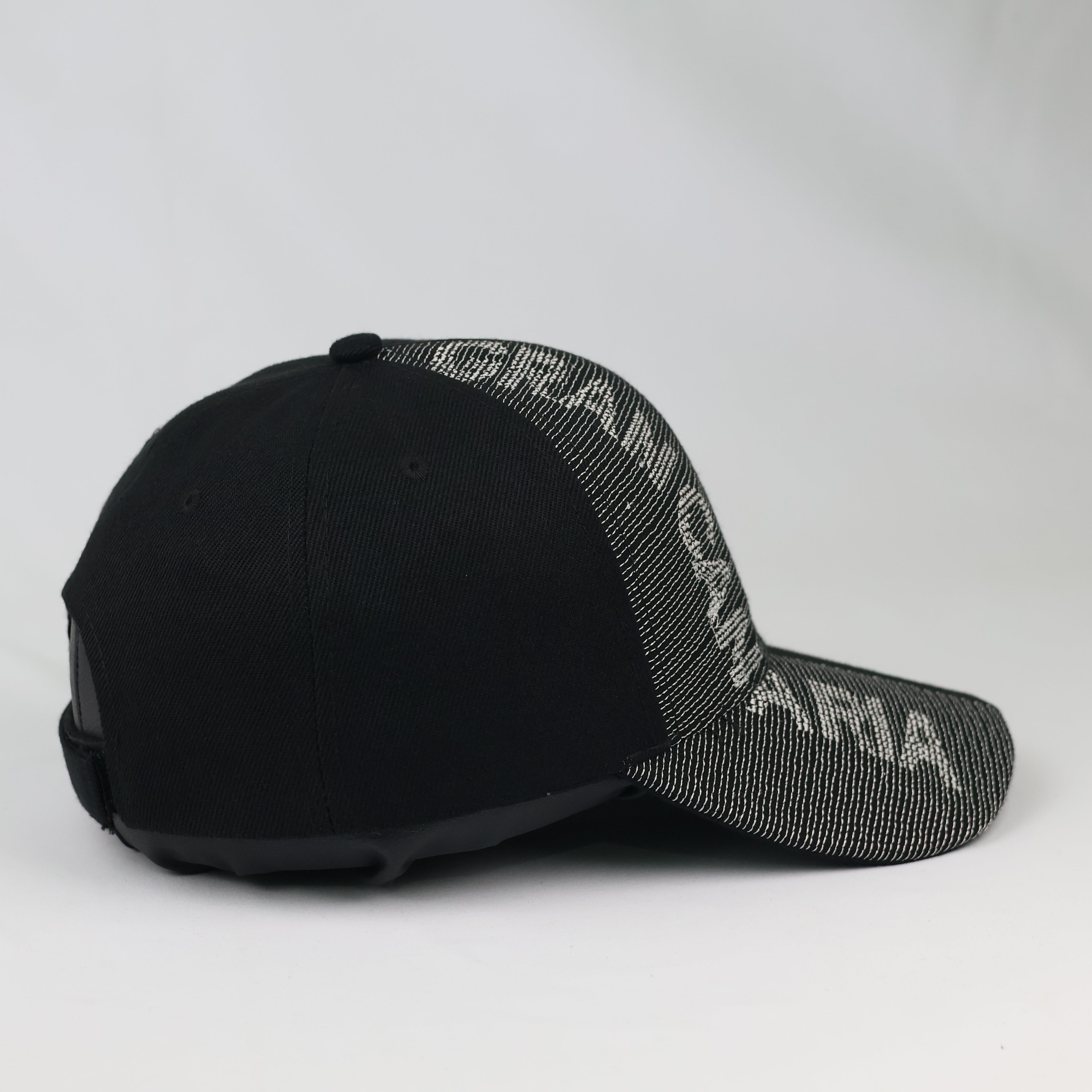 Embroidered Dual Dolphin Baseball Cap - Black Graphic Stitch Hat