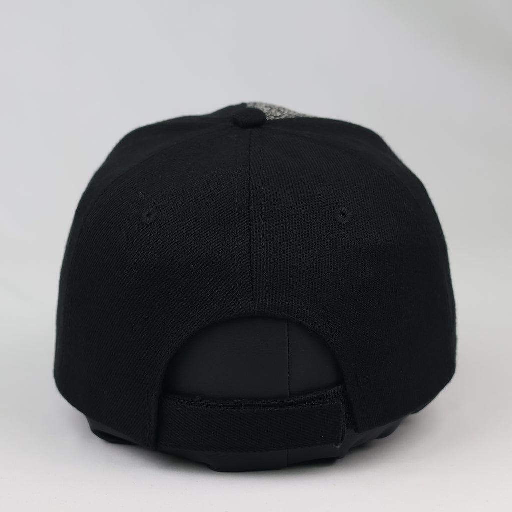 Embroidered Dual Dolphin Baseball Cap - Black Graphic Stitch Hat