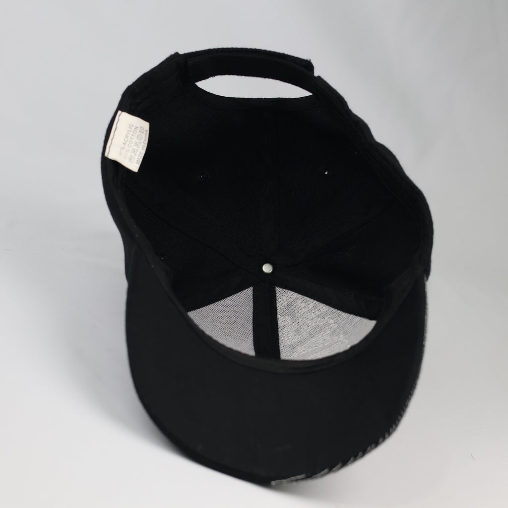 Embroidered Dual Dolphin Baseball Cap - Black Graphic Stitch Hat