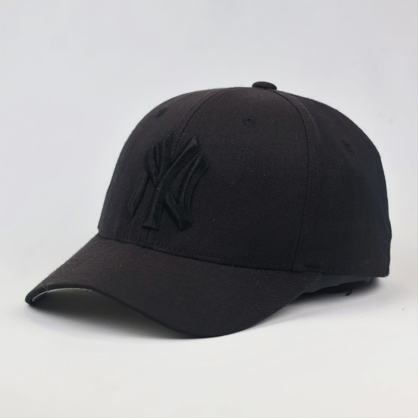 Official MLB New York Yankees Fitted Thrifted Cap - Black on Black NY Logo