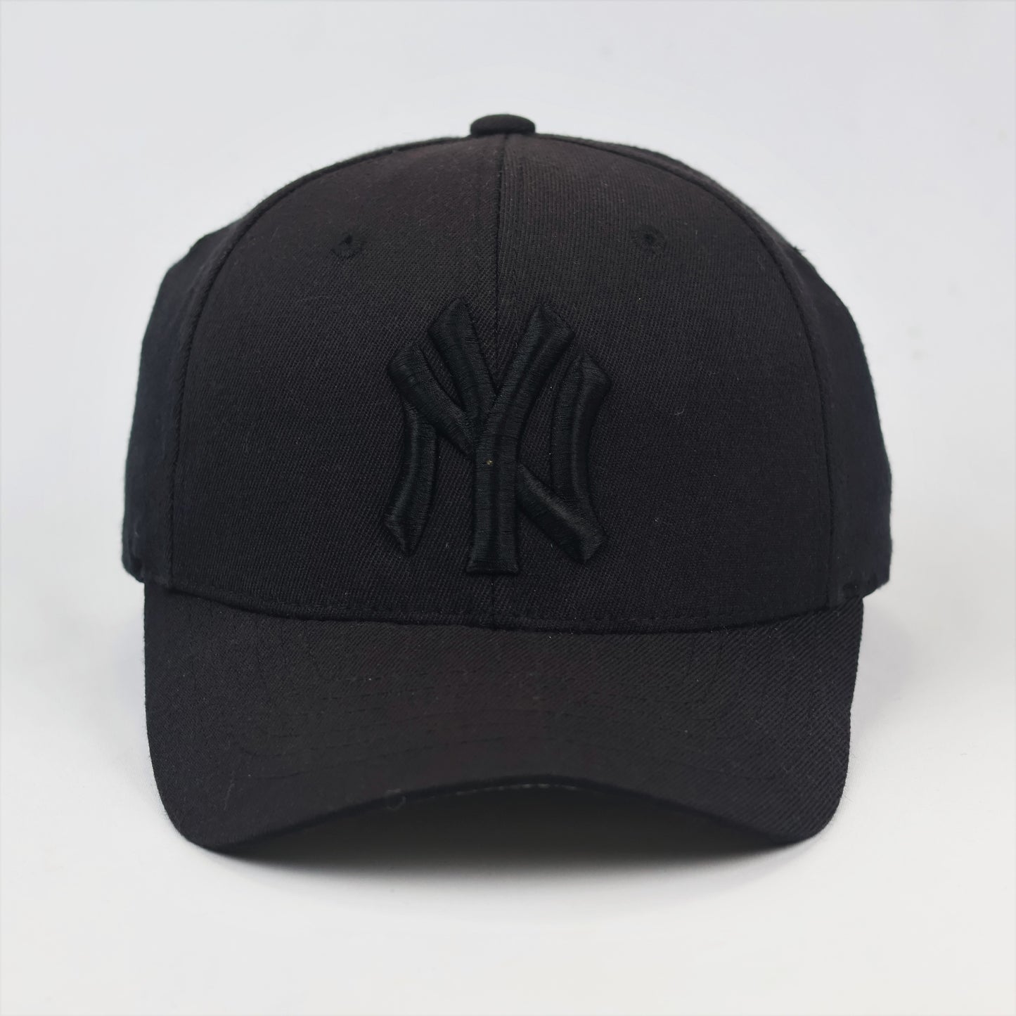Official MLB New York Yankees Fitted Thrifted Cap - Black on Black NY Logo