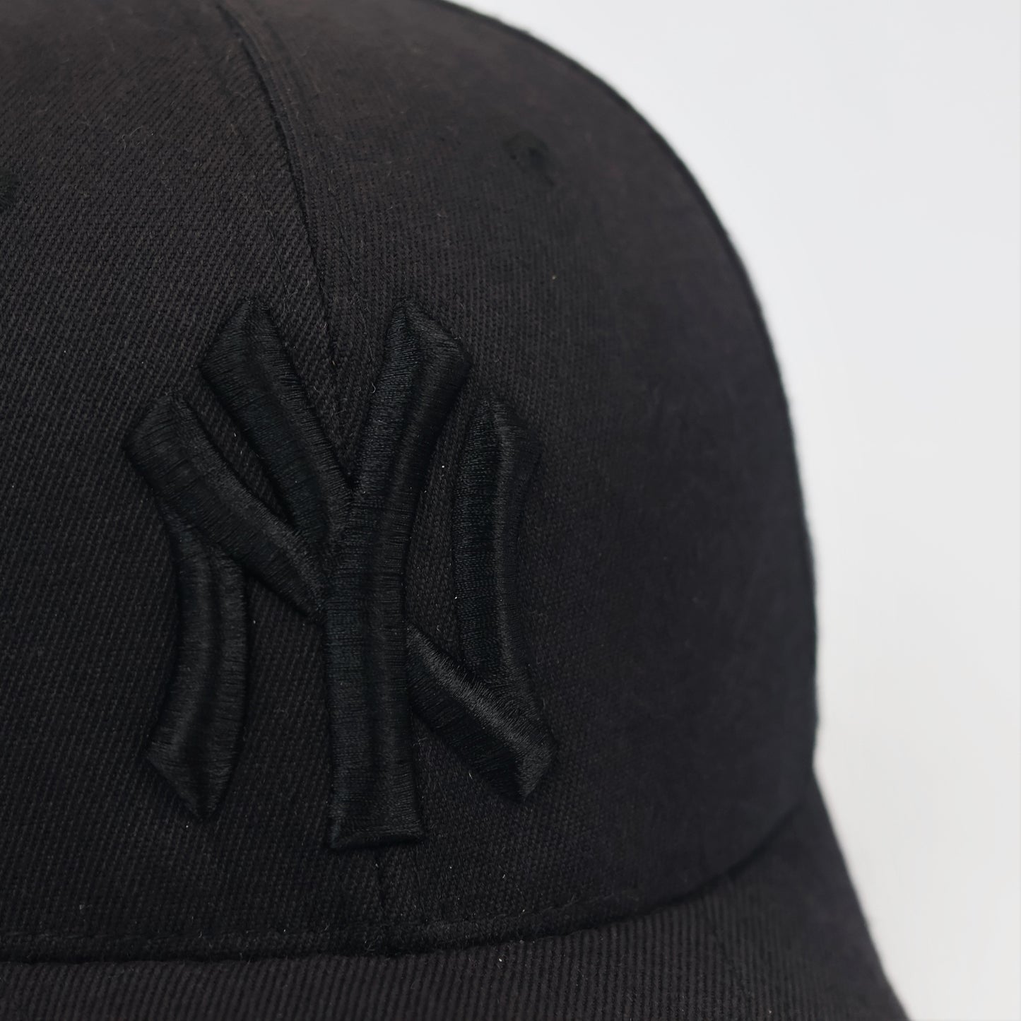 Official MLB New York Yankees Fitted Thrifted Cap - Black on Black NY Logo