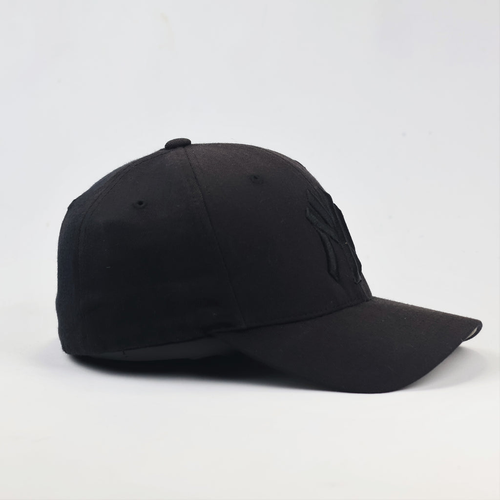 Official MLB New York Yankees Fitted Thrifted Cap - Black on Black NY Logo
