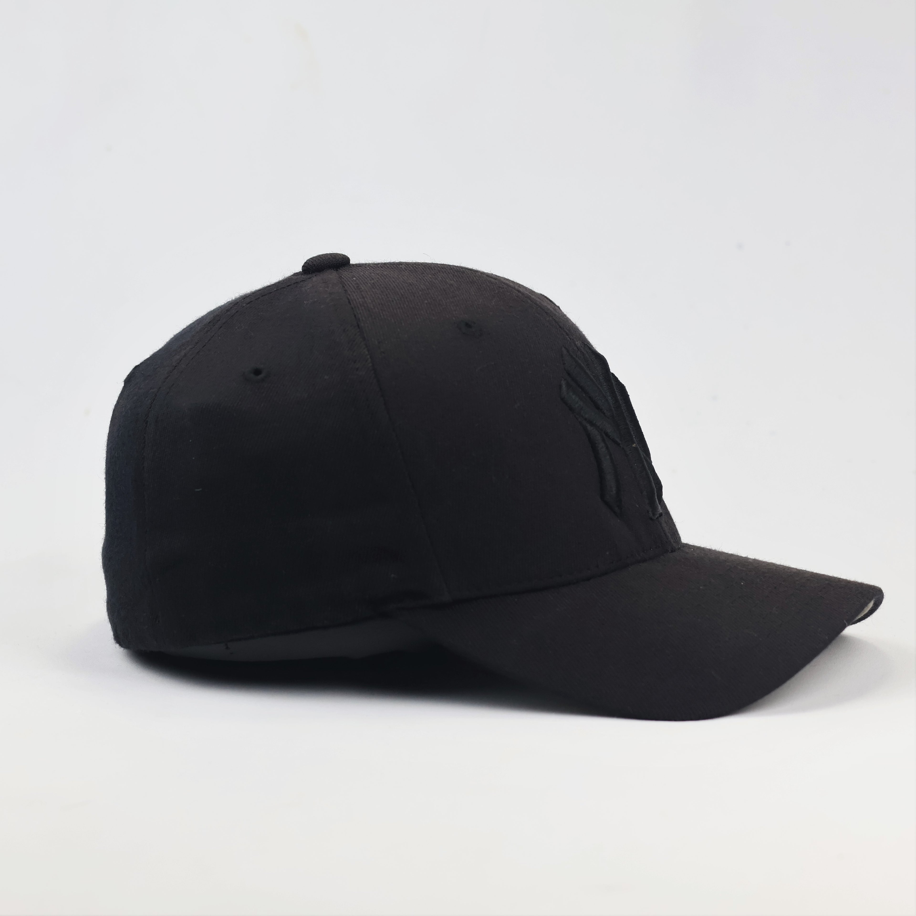 Official MLB New York Yankees Fitted Thrifted Cap - Black on Black NY Logo