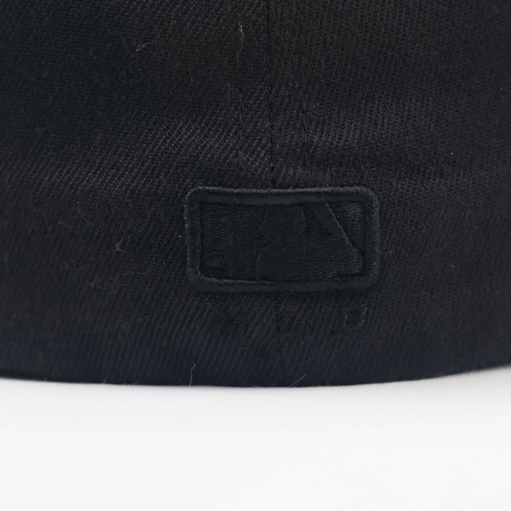 Official MLB New York Yankees Fitted Thrifted Cap - Black on Black NY Logo