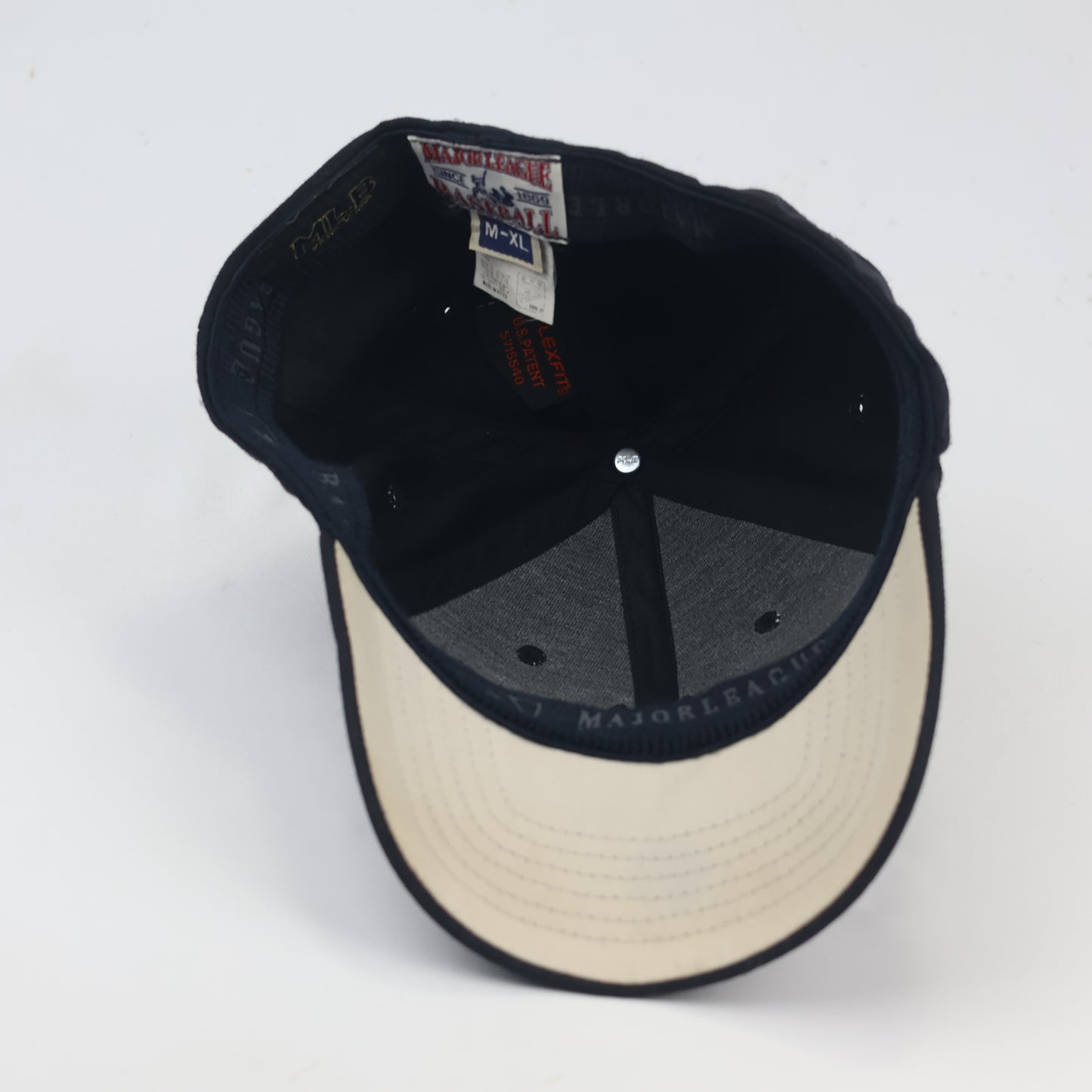 Official MLB New York Yankees Fitted Thrifted Cap - Black on Black NY Logo