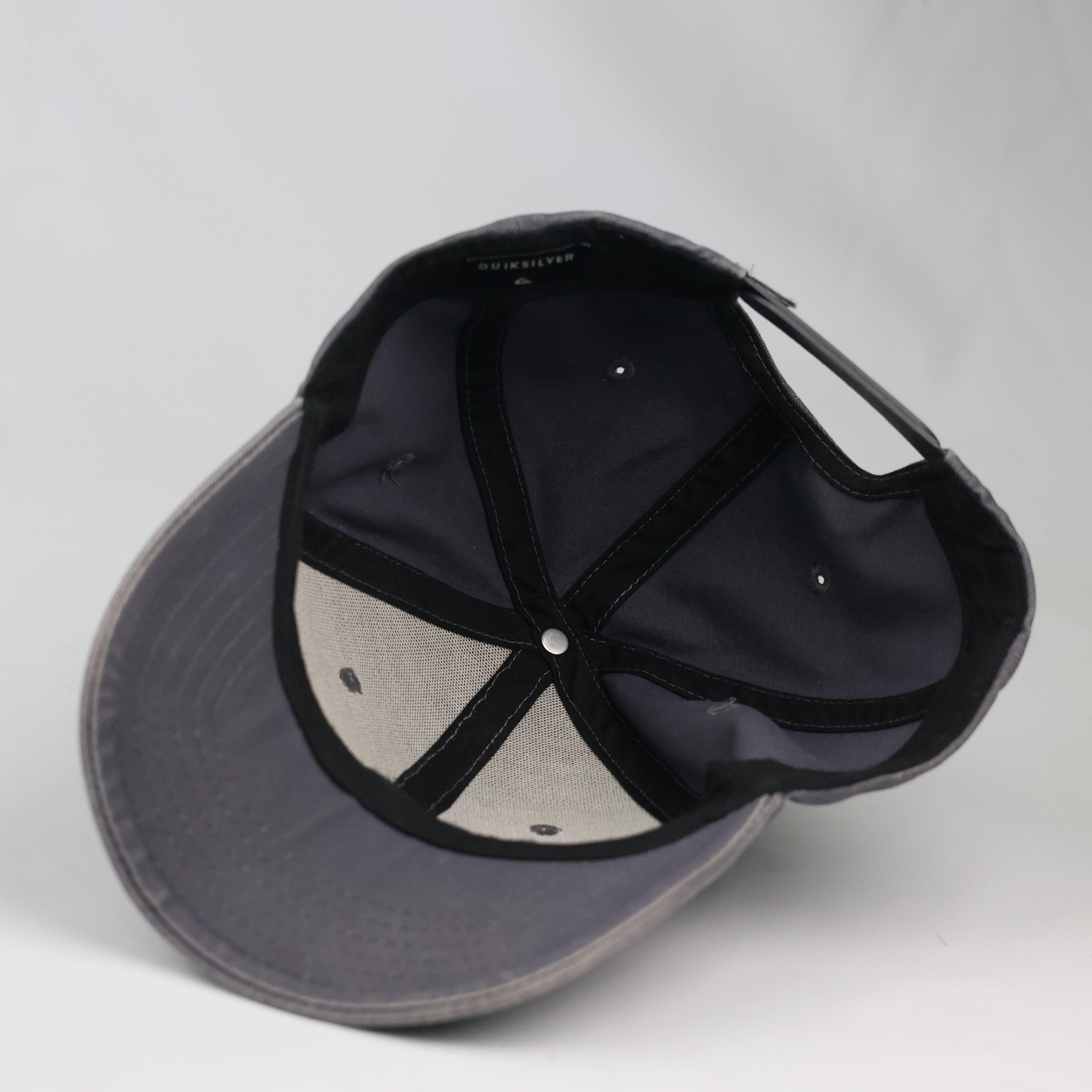 Quiksilver Grey Adjustable Cap | Casual Cotton Snapback Hat 56-58 cm
