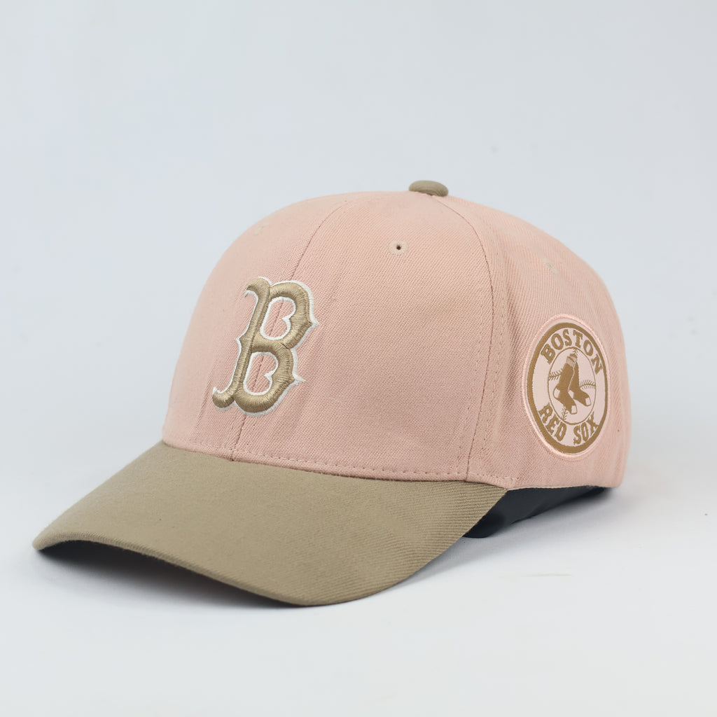 Boston Red Sox Embroidered Pink Thrifted Snapback Cap with Red Sox Underbrim