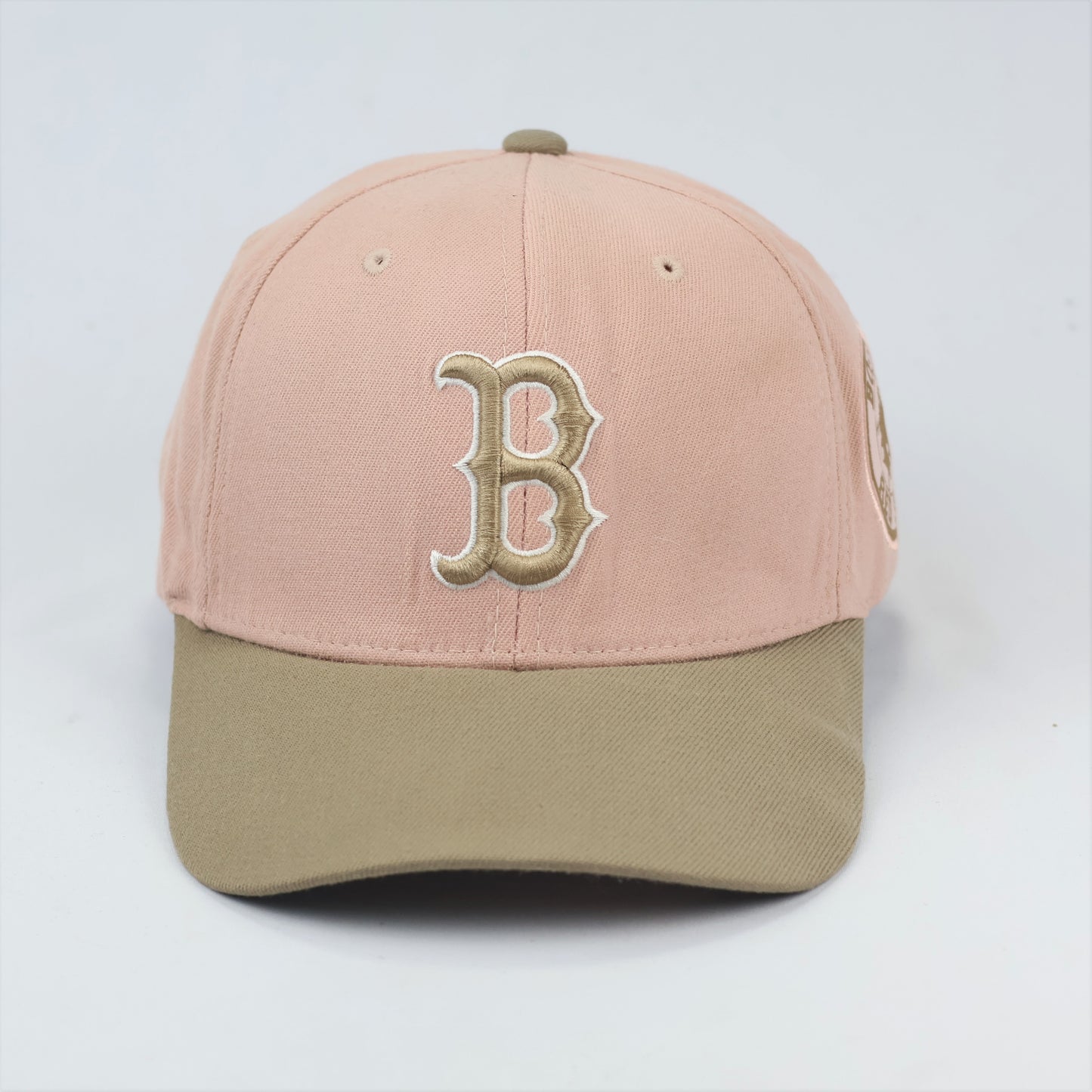 Boston Red Sox Embroidered Pink Thrifted Snapback Cap with Red Sox Underbrim
