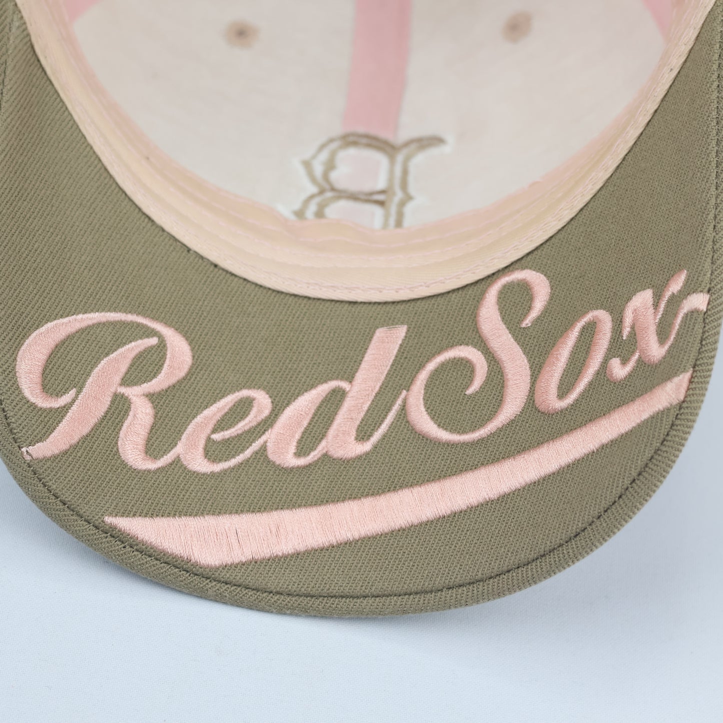 Boston Red Sox Embroidered Pink Thrifted Snapback Cap with Red Sox Underbrim