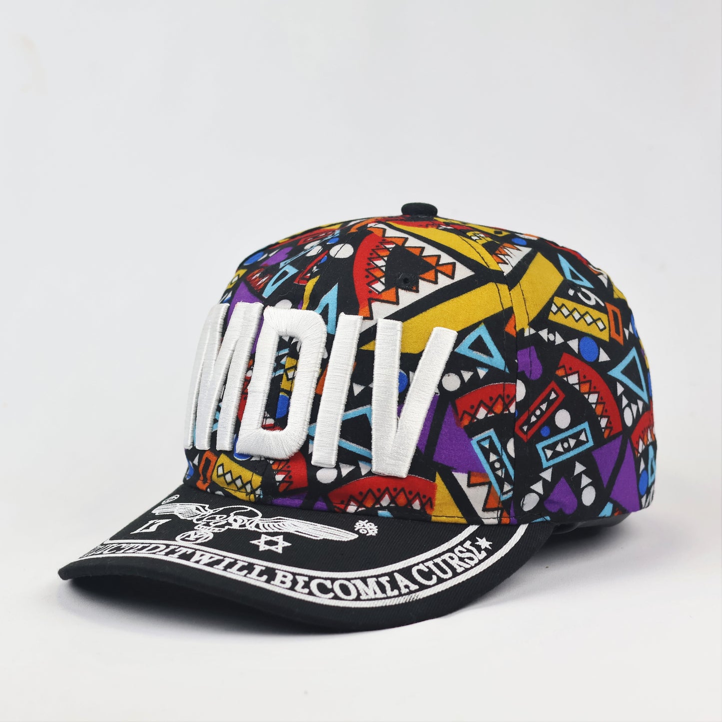 MDIV Streetwear Snapback Hat - Vibrant Geometric Print Cap