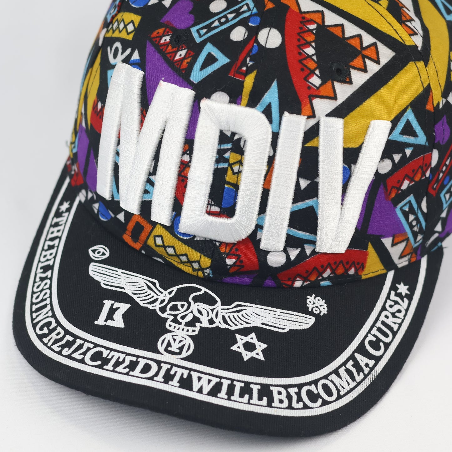MDIV Streetwear Snapback Hat - Vibrant Geometric Print Cap
