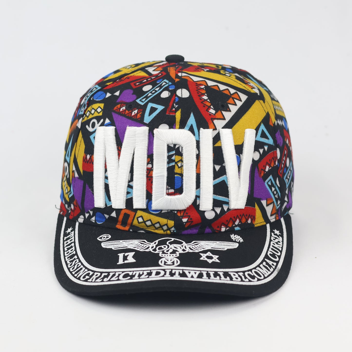 MDIV Streetwear Snapback Hat - Vibrant Geometric Print Cap