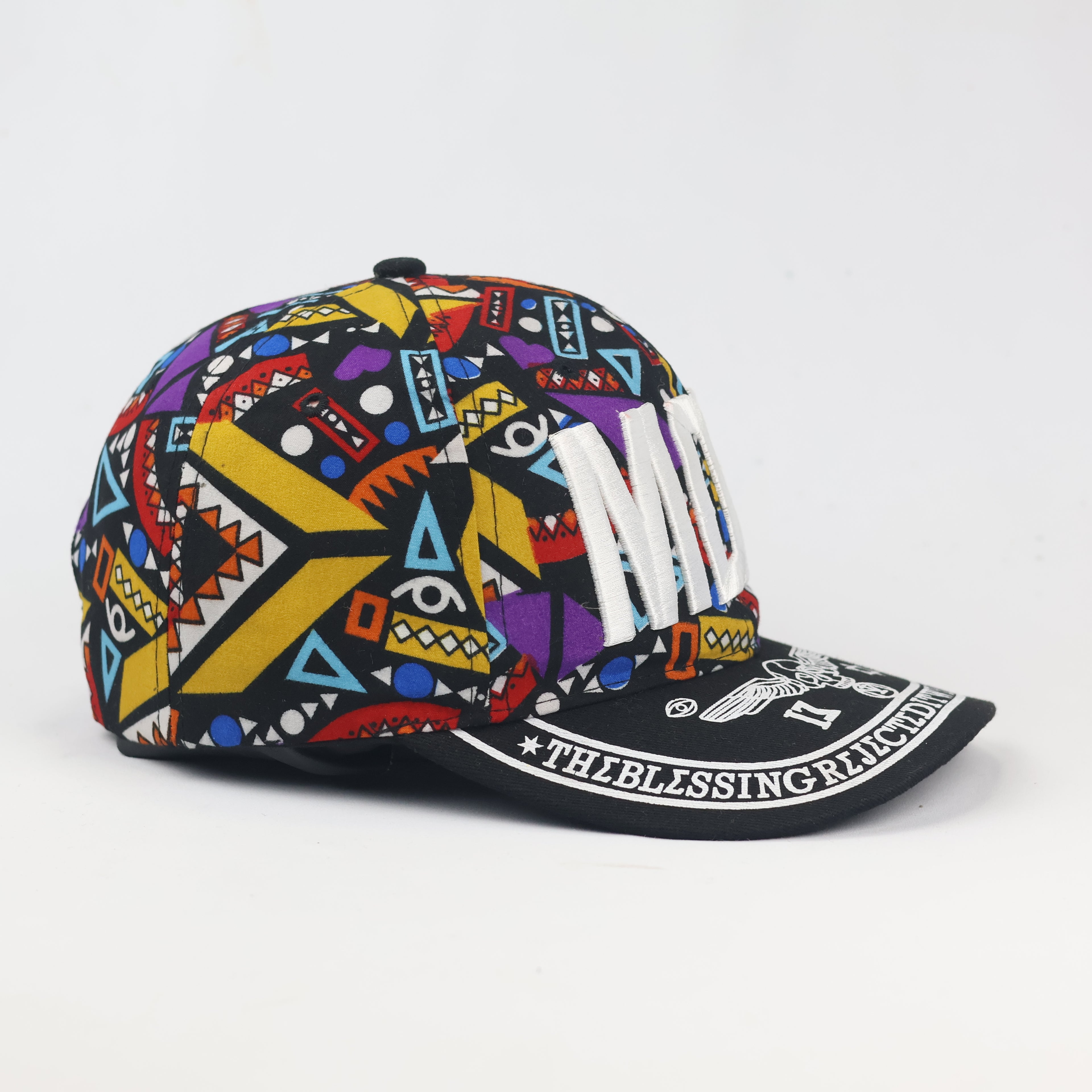 MDIV Streetwear Snapback Hat - Vibrant Geometric Print Cap