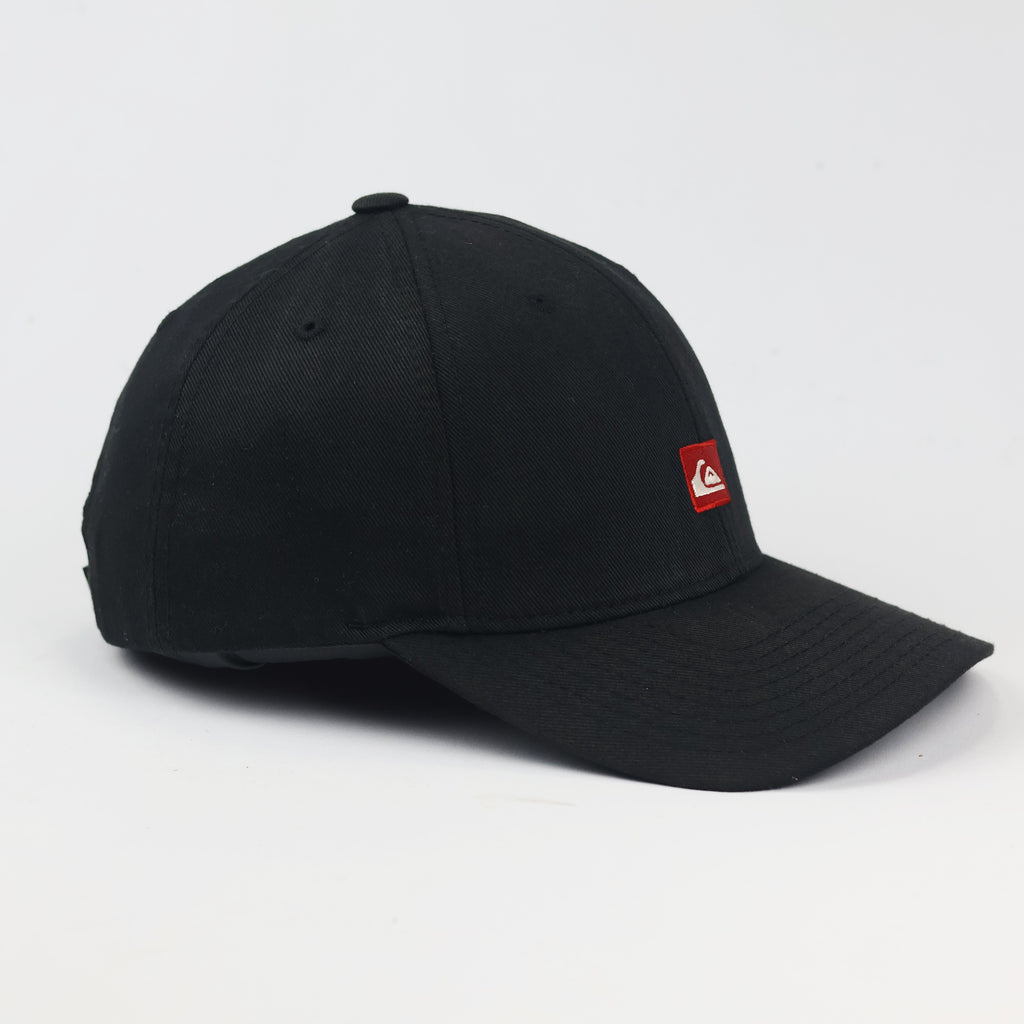 Quiksilver Red Box Logo Adjustable Thrifted Hat - Black