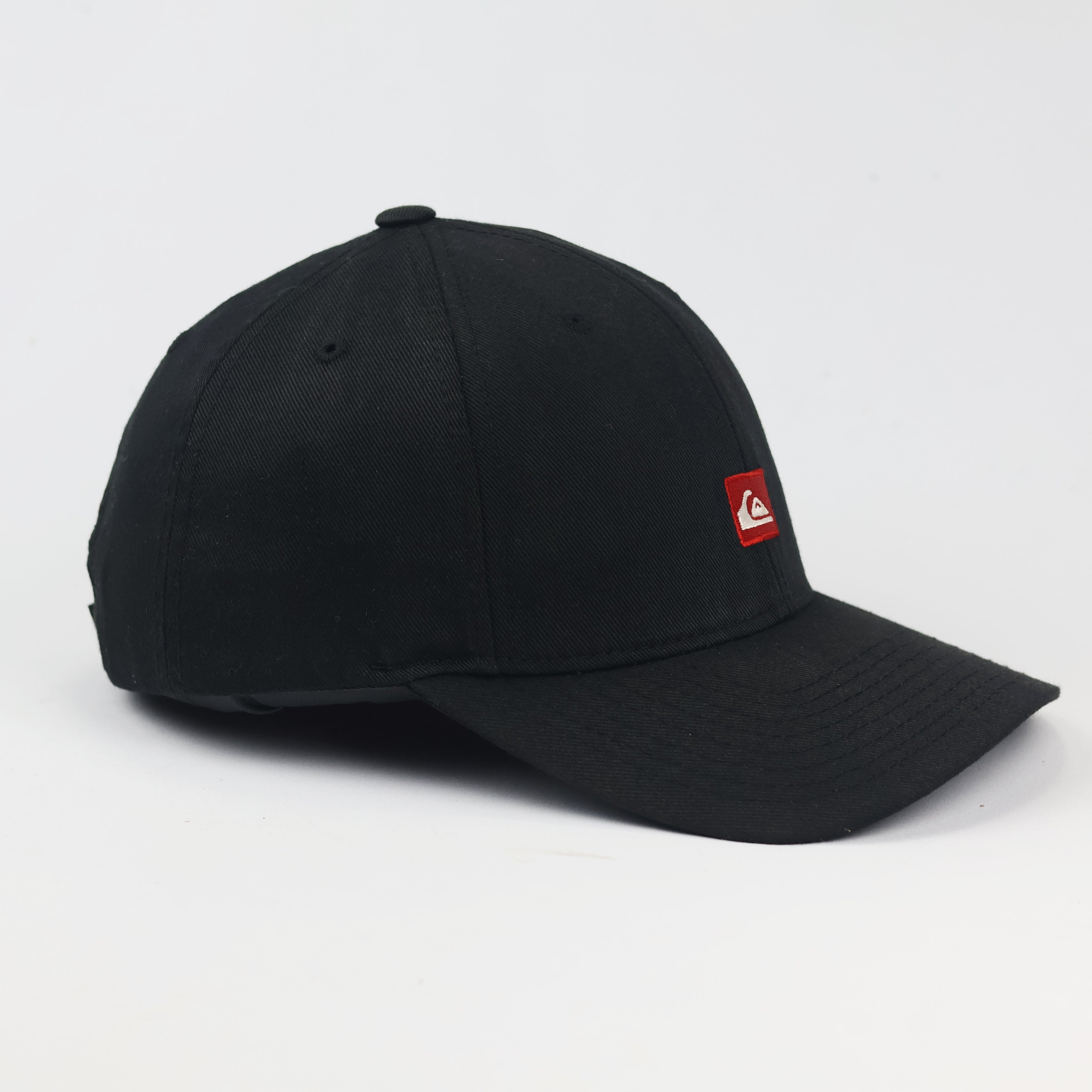 Quiksilver Red Box Logo Adjustable Thrifted Hat - Black