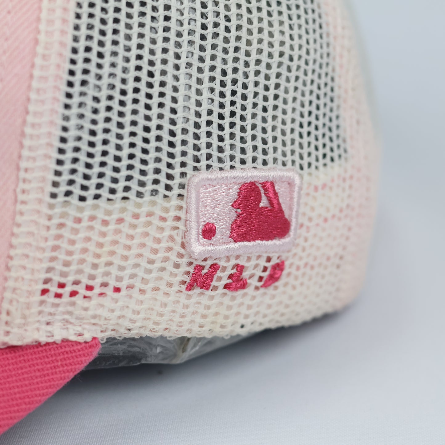 Vintage MLB Philadelphia Phillies Pink Monster Eye Thrifted Trucker Hat