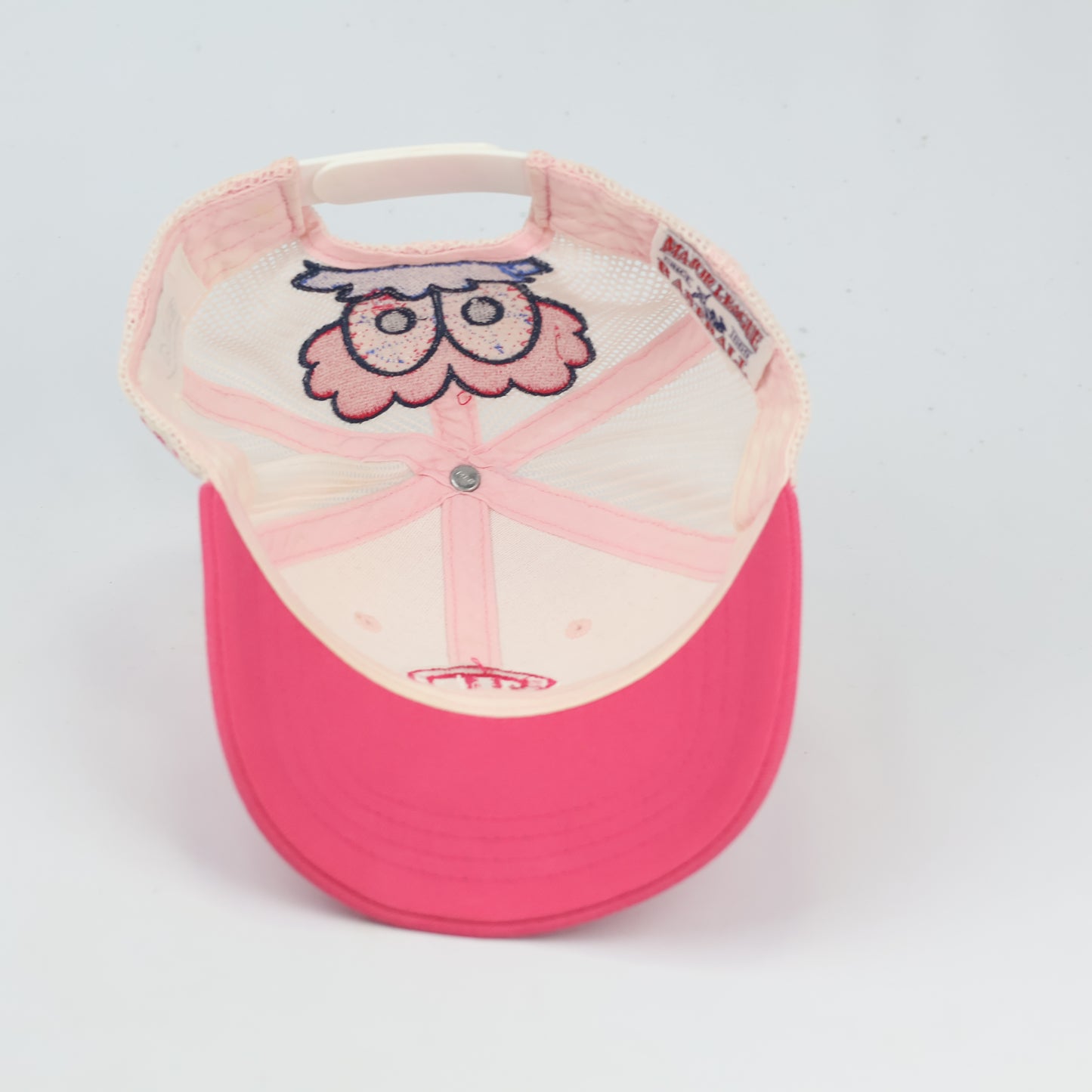 Vintage MLB Philadelphia Phillies Pink Monster Eye Thrifted Trucker Hat