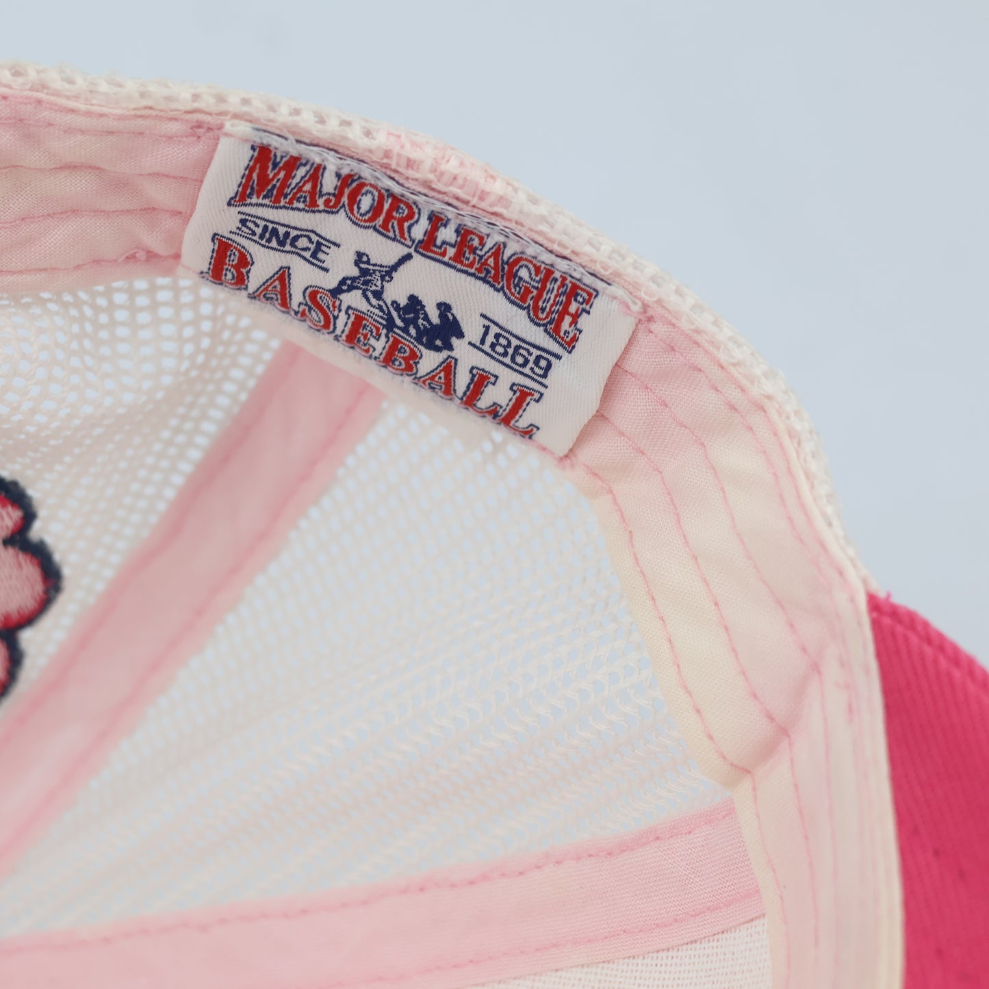 Vintage MLB Philadelphia Phillies Pink Monster Eye Thrifted Trucker Hat